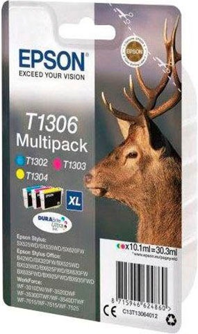 Epson Tintenpatrone »T1306 Kombi-Pack C13T13064012«, original Druckerpatrone T1306 cyan/magenta/gelb