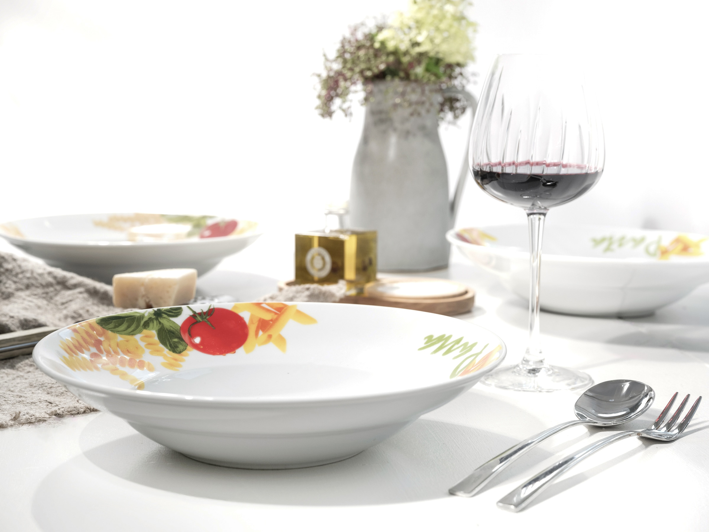 CreaTable Pastateller »Milano Pasta, Teller-Set, 4-tlg.« Italienische Eleganz, Vielseitig einsetzbar