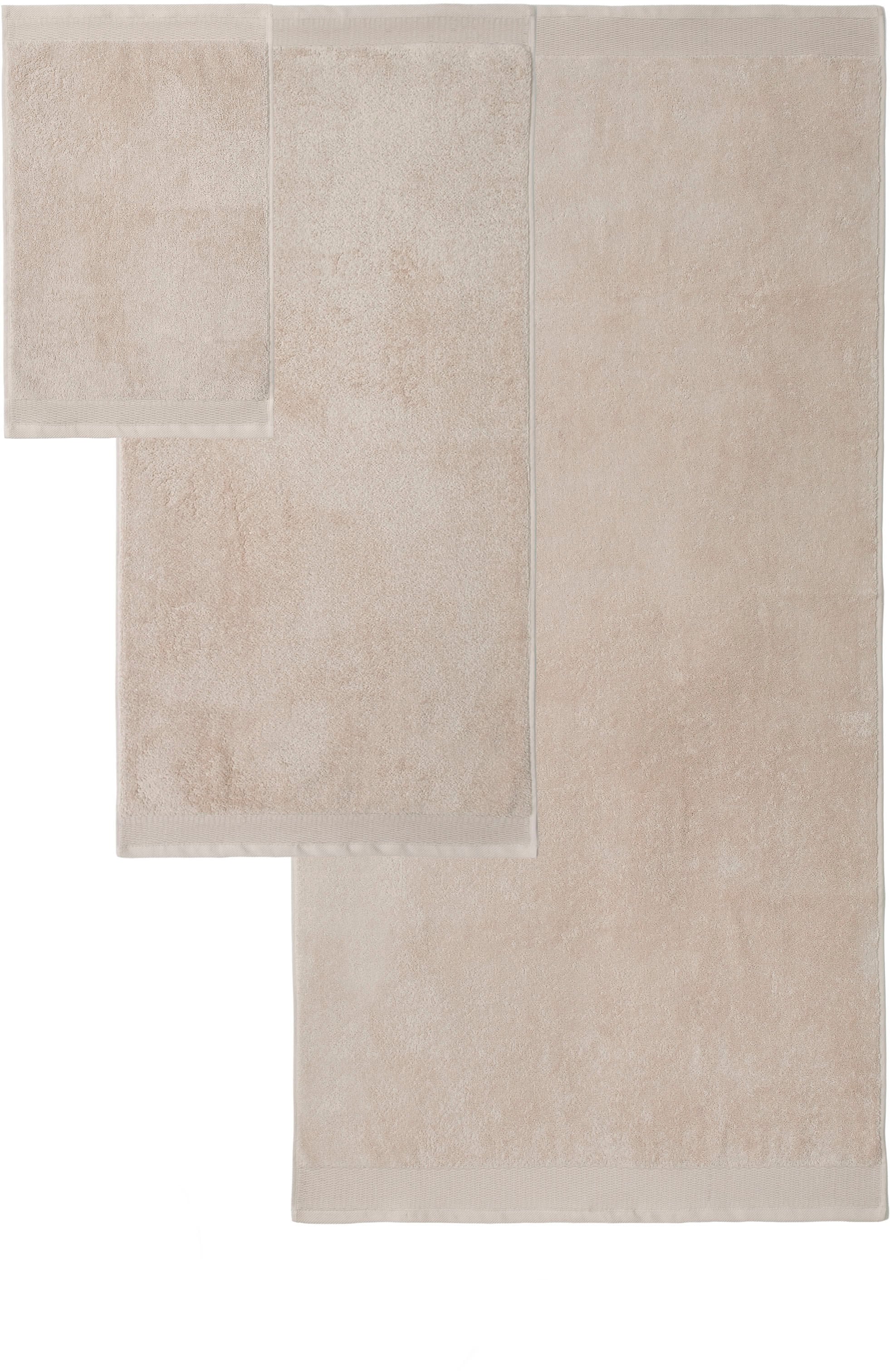 OTTO home Handtuch Set »Fenya, flauschig und weich, Premium Handtücher, 550 gr/m²« Set 6 Stk. Walkfrottier mit Bordüre, Set, 100% Baumwolle, Hotel-Qualität, 5 Jahre Garantie