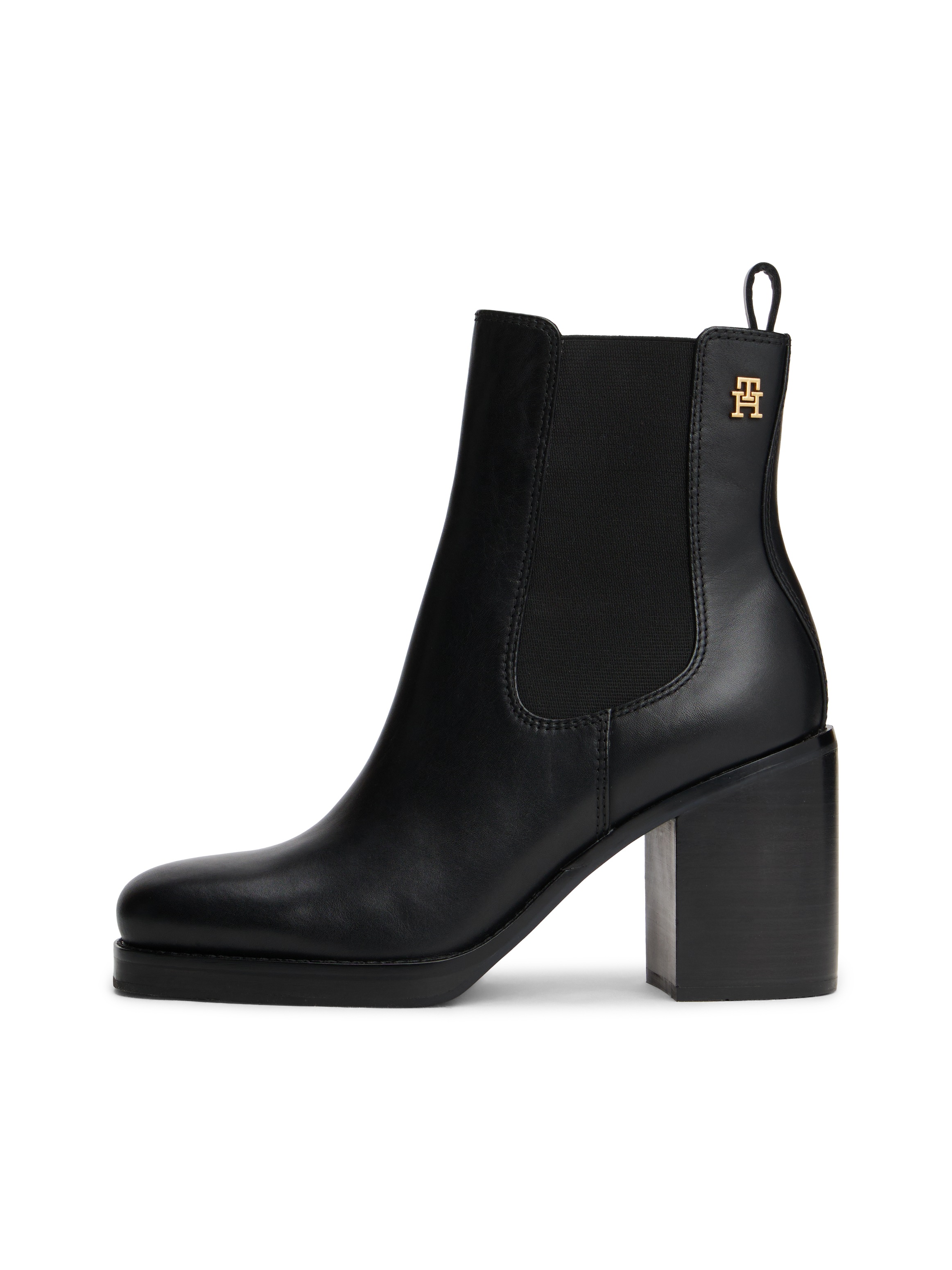 Tommy Hilfiger Chelseaboots »SQUARE TOE CHELSEA HIGH BLOCK HL«  , Blockabsatz, Stiefelette mit beidseitigem Strecheinsatz