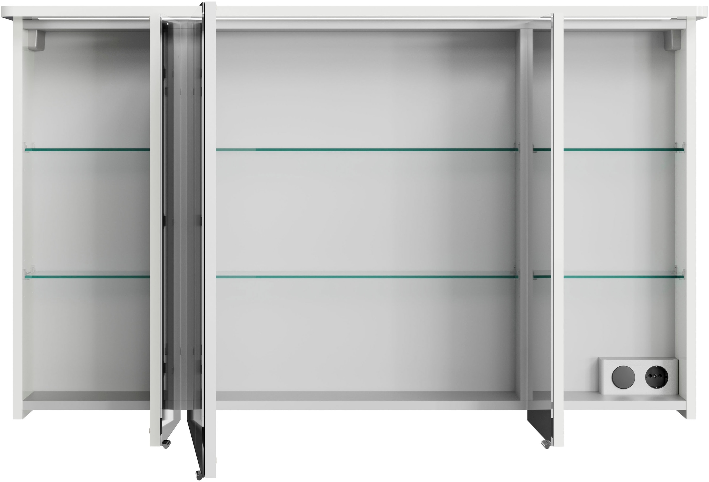 Saphir Badmöbel-Set »Serie 4005, vormontiert, Glaswaschbecken, Spiegelschrank«, (Set, 6 St.), Badezimmer-Set mit Unterschrank, Hängeschrank, Hochschrank, Türdämpfer