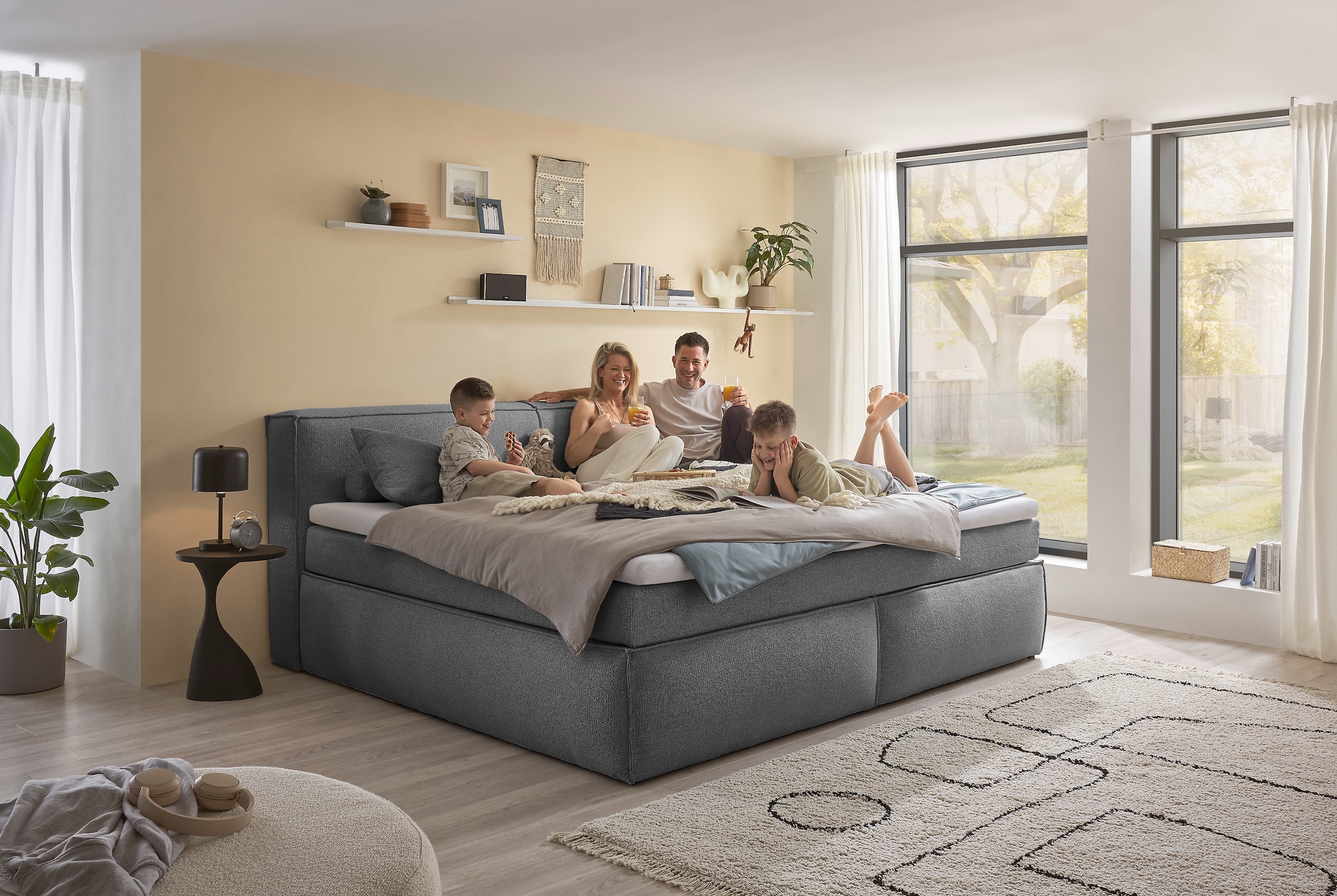 ED EXCITING DESIGN Boxspringbett »Sandon, Familienbett erhältlich in der Größe 240x200cm«