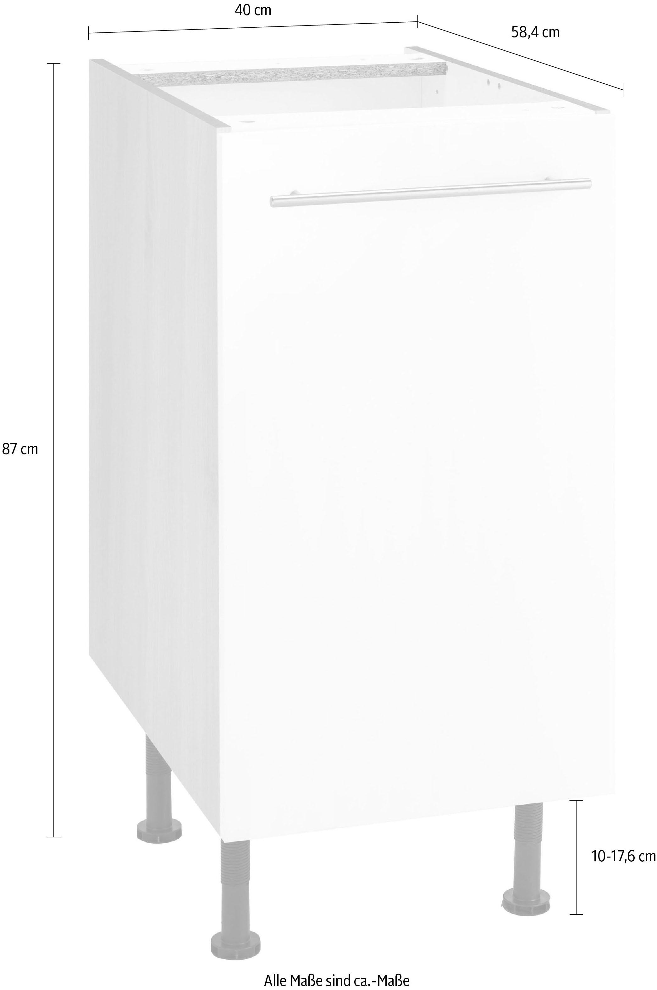OPTIFIT Unterschrank »Bern« 40 cm breit, mit 1 Tür mit höhenverstellbaren Füßen, mit Metallgriff