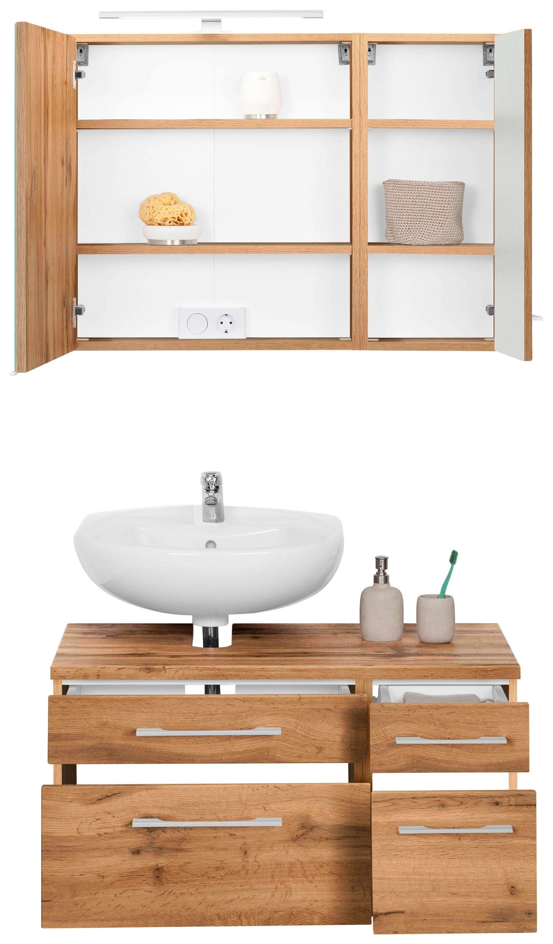welltime Badmöbel-Set »Davos« 3 Stk. tlg.