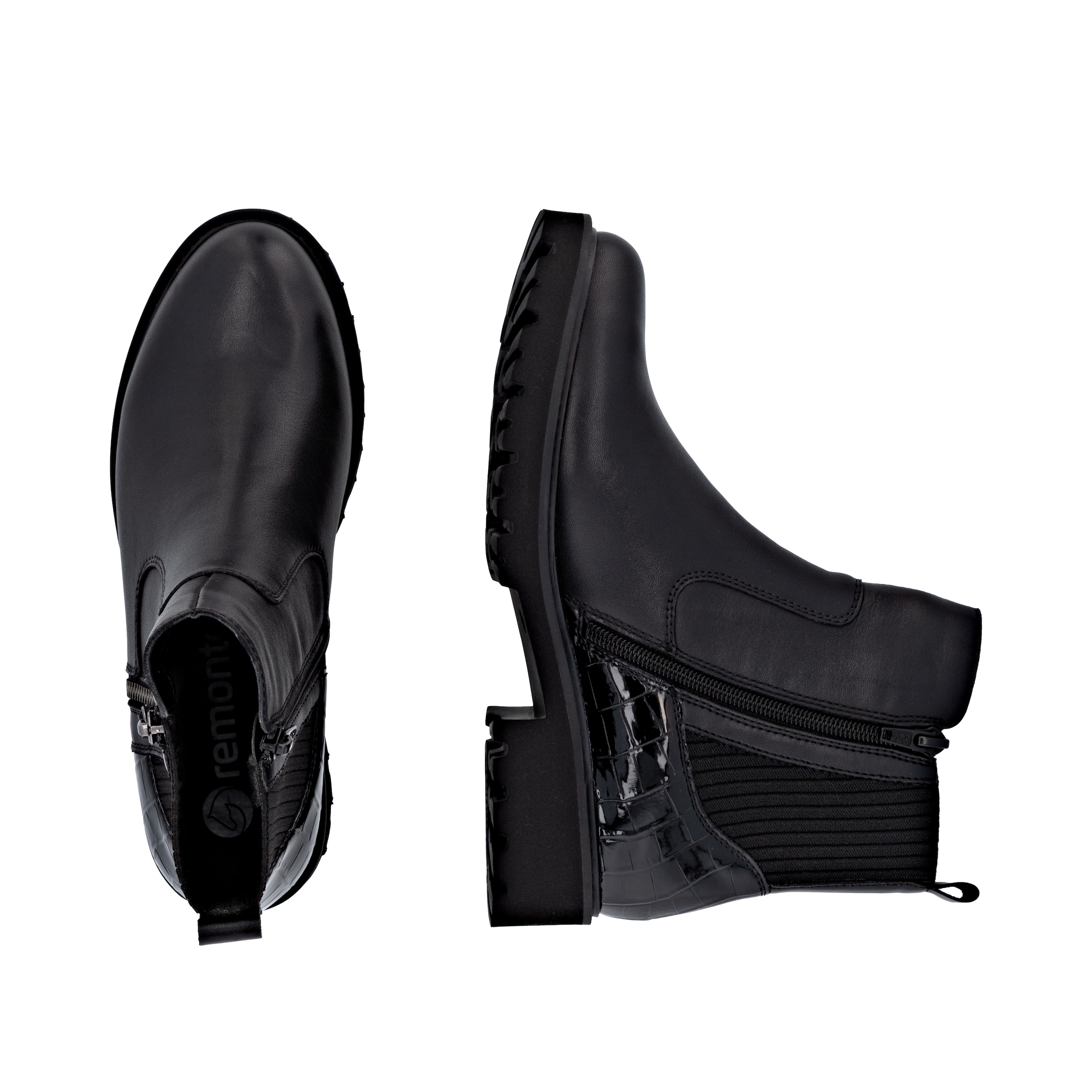 Remonte Chelseaboots  Stiefelette, Boots, Profilsohle, Blockabsatz, mit Innenreißverschluss