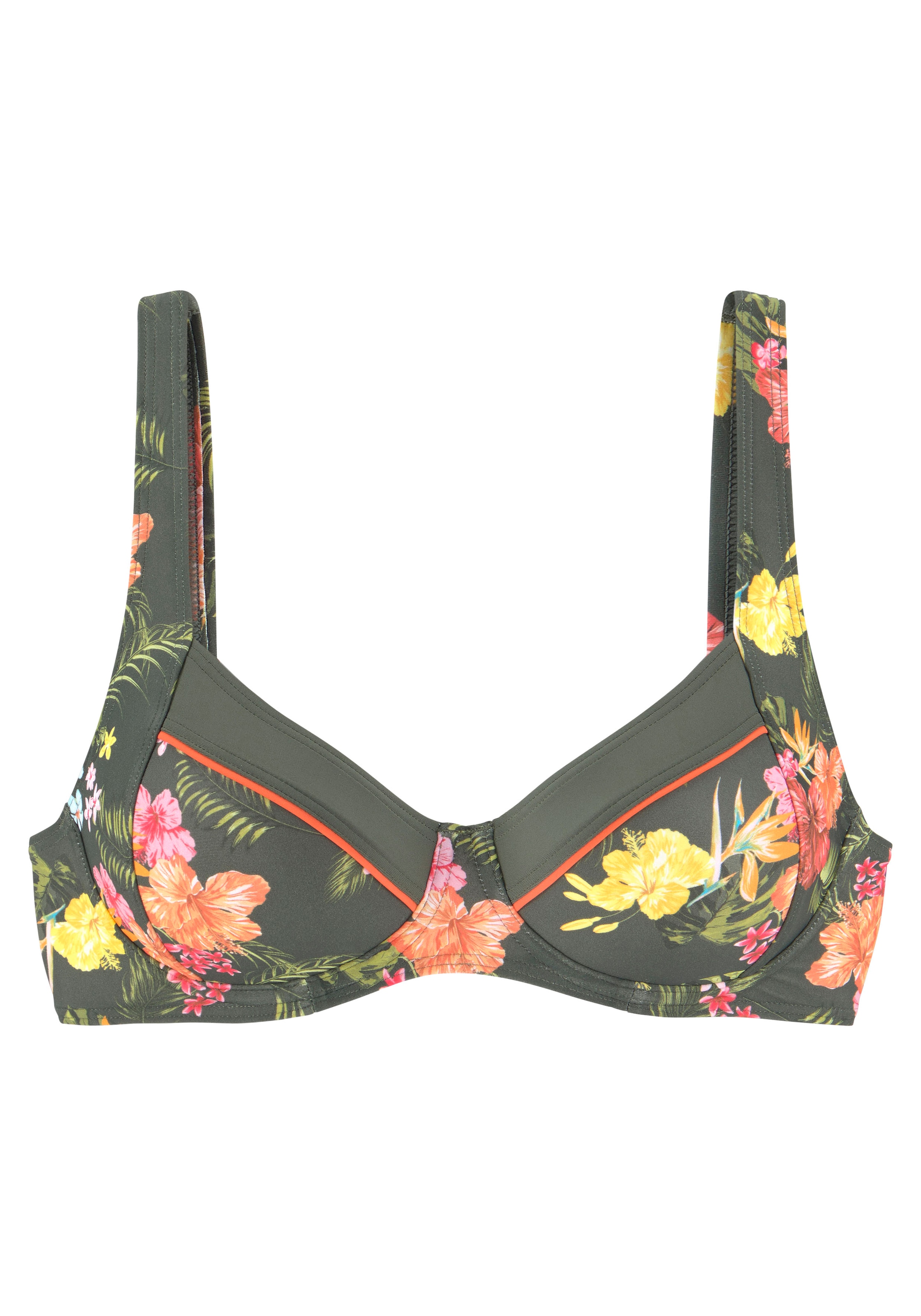LASCANA Bügel-Bikini-Top »Tahiti« mit kontrastfarbenen Einsätzen