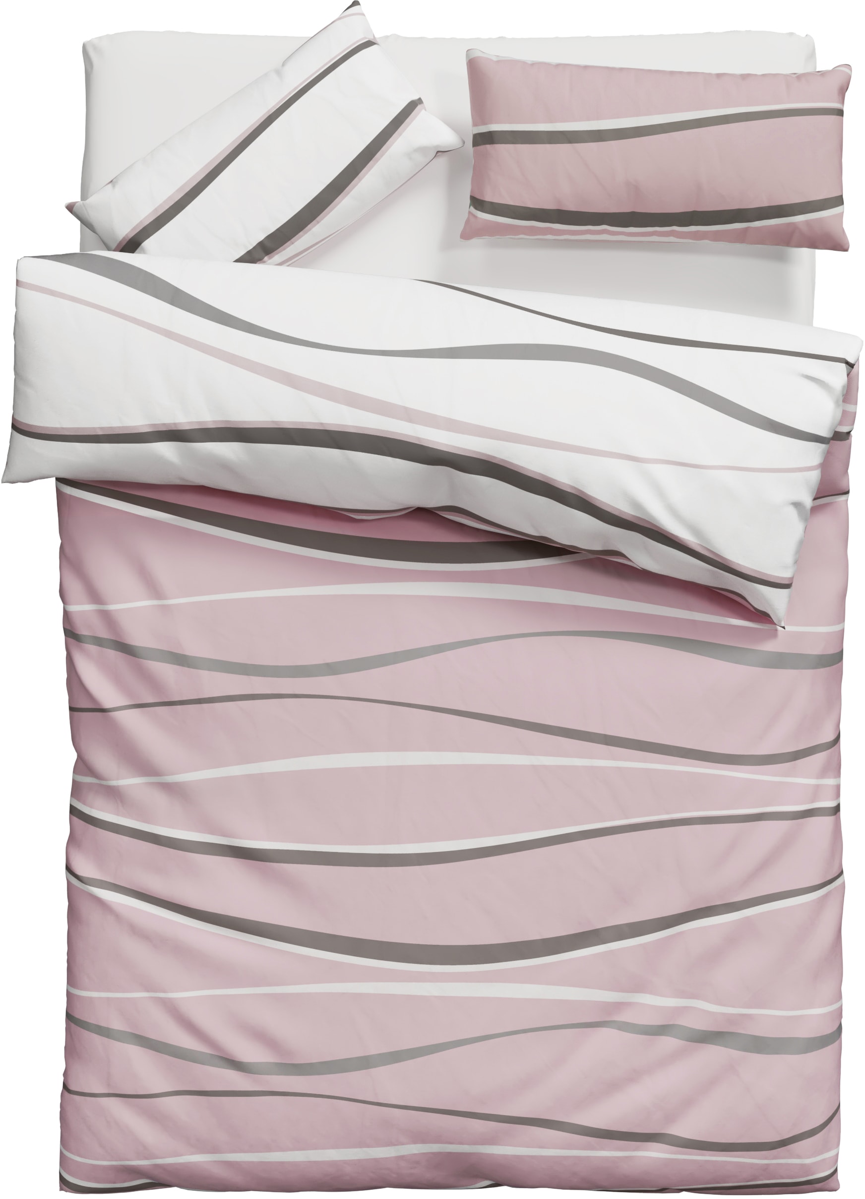OTTO home Wendebettwäsche »Alvara« 2 Stk. in Gr. 135x200 oder 155x220 cm, 100% Baumwolle, grafisches Motiv
