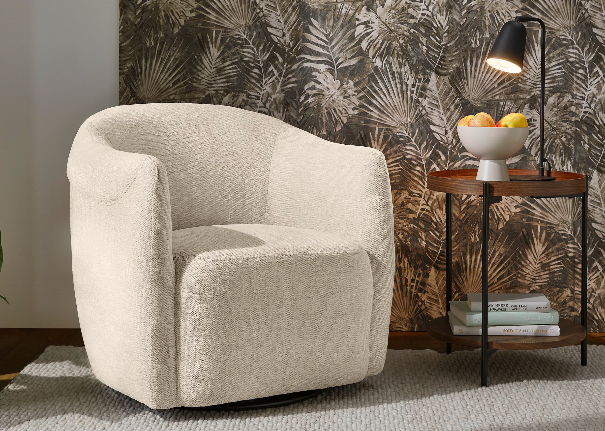 Jockenhöfer Gruppe Loungesessel »Nigel« 360° Drehfunktion, Chenillebezugsstoff, kompaktes Stellmaß