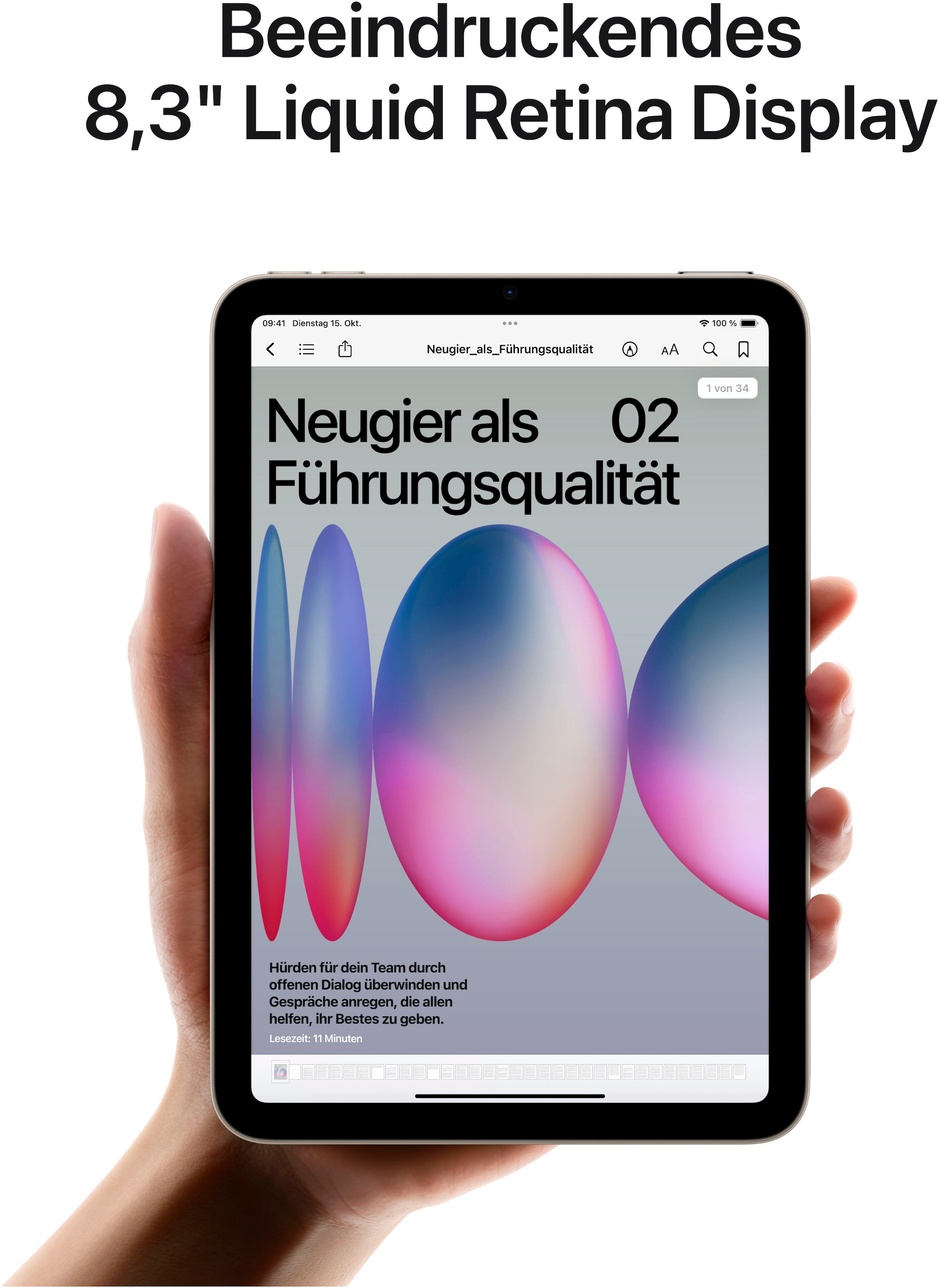 Apple Tablet »iPad mini 2024 Wi-Fi + Cellular 512GB«, (21,08 cm / 8.3 Zoll), iPadOS, Retina, 5G,)