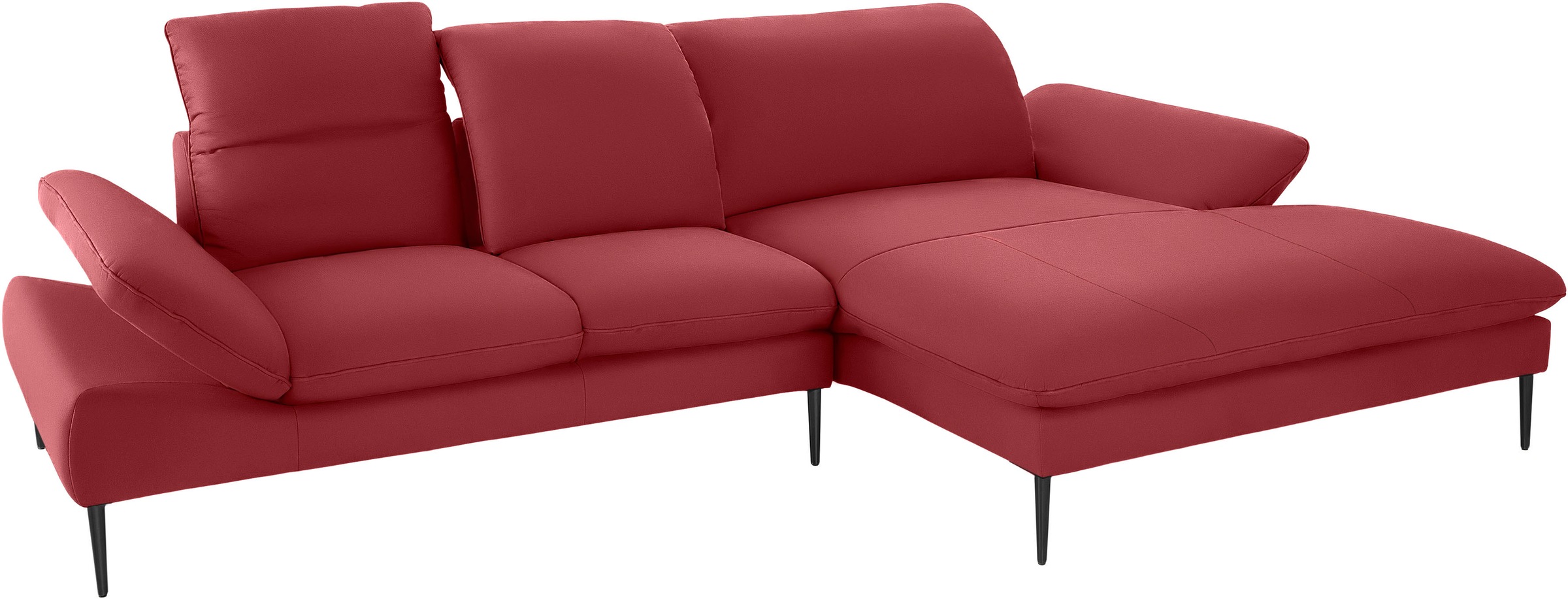 W.SCHILLIG Ecksofa »enjoy&MORE, Designsofa, elegant und bequem, L-Form«, Sitztiefenverstellung, Füße schwarz pulverbeschichtet, Breite 310 cm