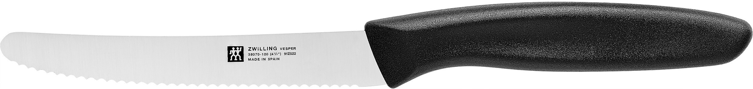 Zwilling Topf-Set »Flow/Twin Grip«, Edelstahl 18/10, (Set, 9 tlg., 1x Stieltopf 16 cm, 1x Bratentopf 20 cm, je 1 Kochtopf 16/20/24 cm), Glasdeckel, Sandwichboden, inkl. 6-tlg. Messer-Set