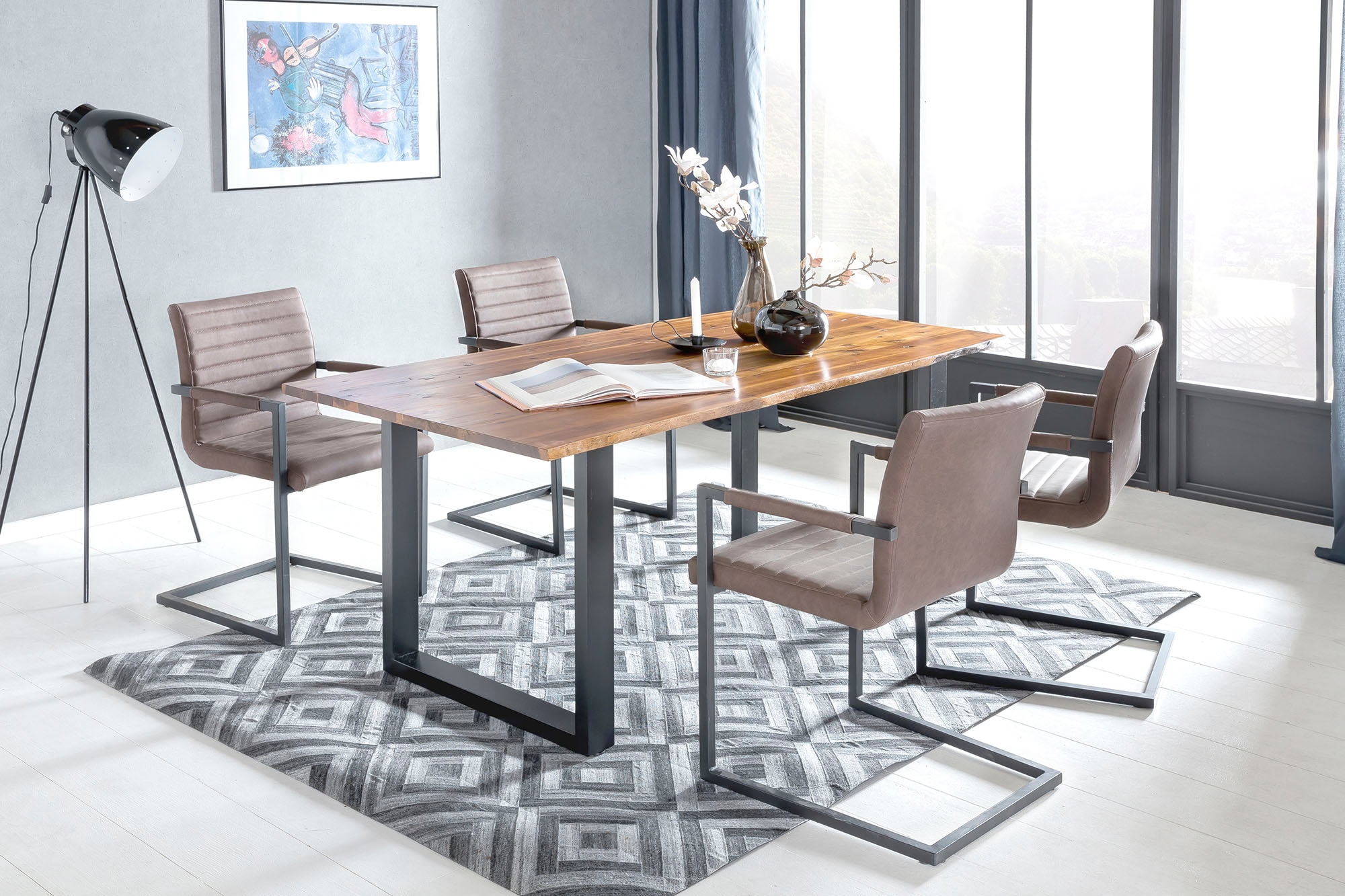 SalesFever Baumkantentisch »Villach Esstisch mit natürlicher Ausstrahlung« Sichtbare Maserung und Astlöcher, Esstisch aus Massivholz