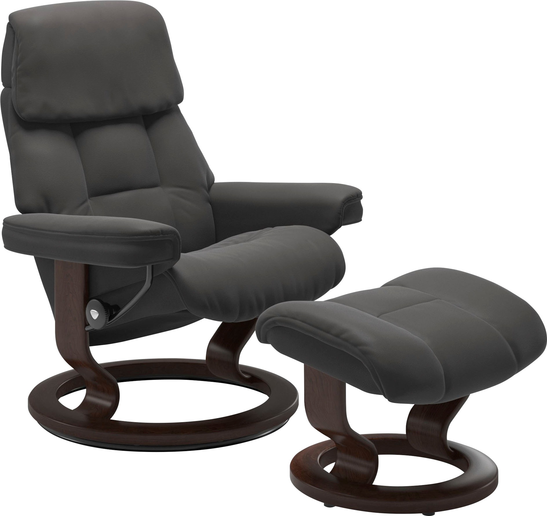 Stressless® Relaxsessel »Ruby«, (Set, Relaxsessel mit Hocker), mit Classic Base, Größe L, Gestell Eiche, Wenge, Braun & Schwarz