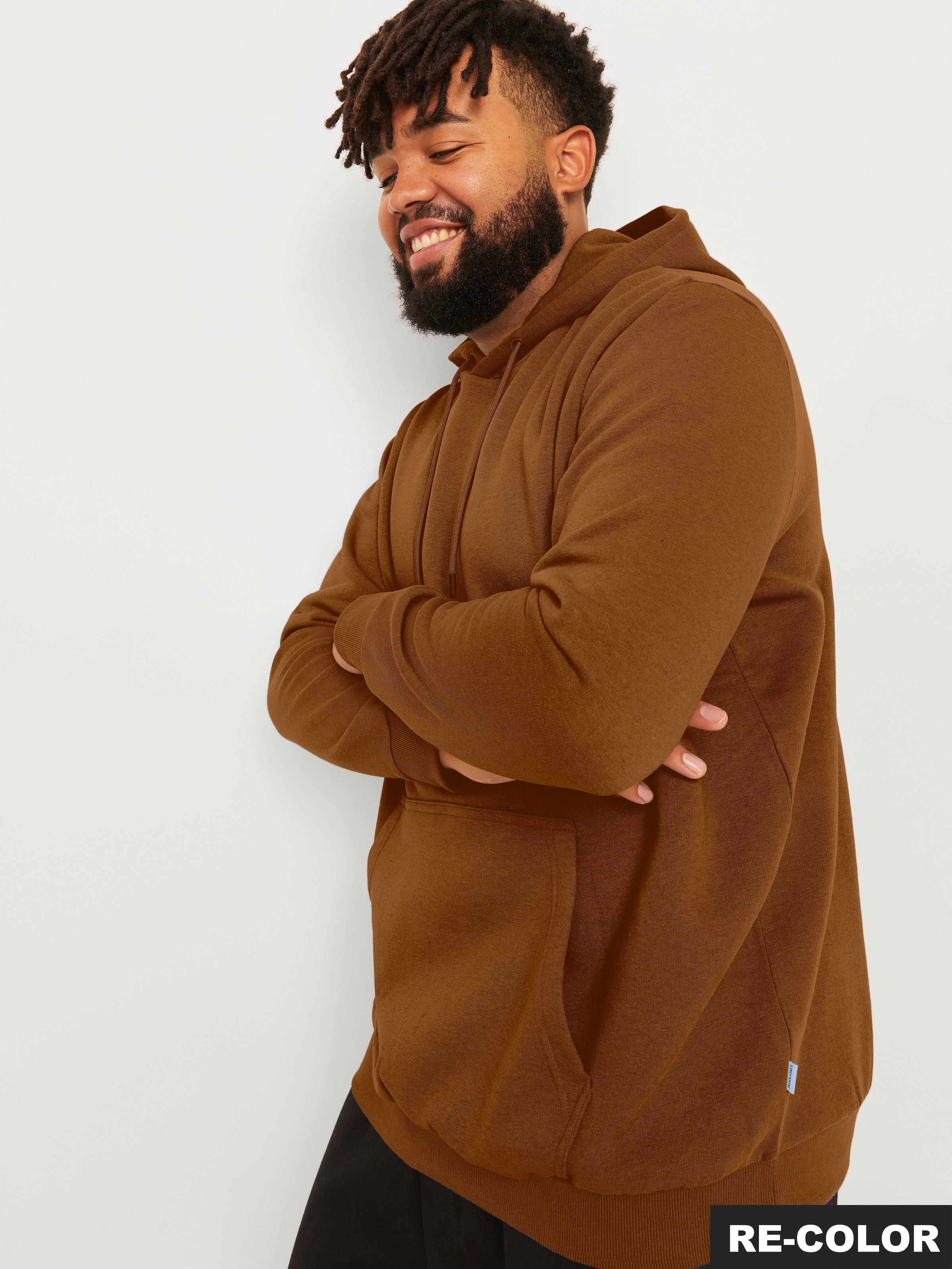 Jack & Jones PlusSize Kapuzensweatshirt »JJEBRADLEY SWEAT HOOD NOOS PLS«, mit Rippbündchen
