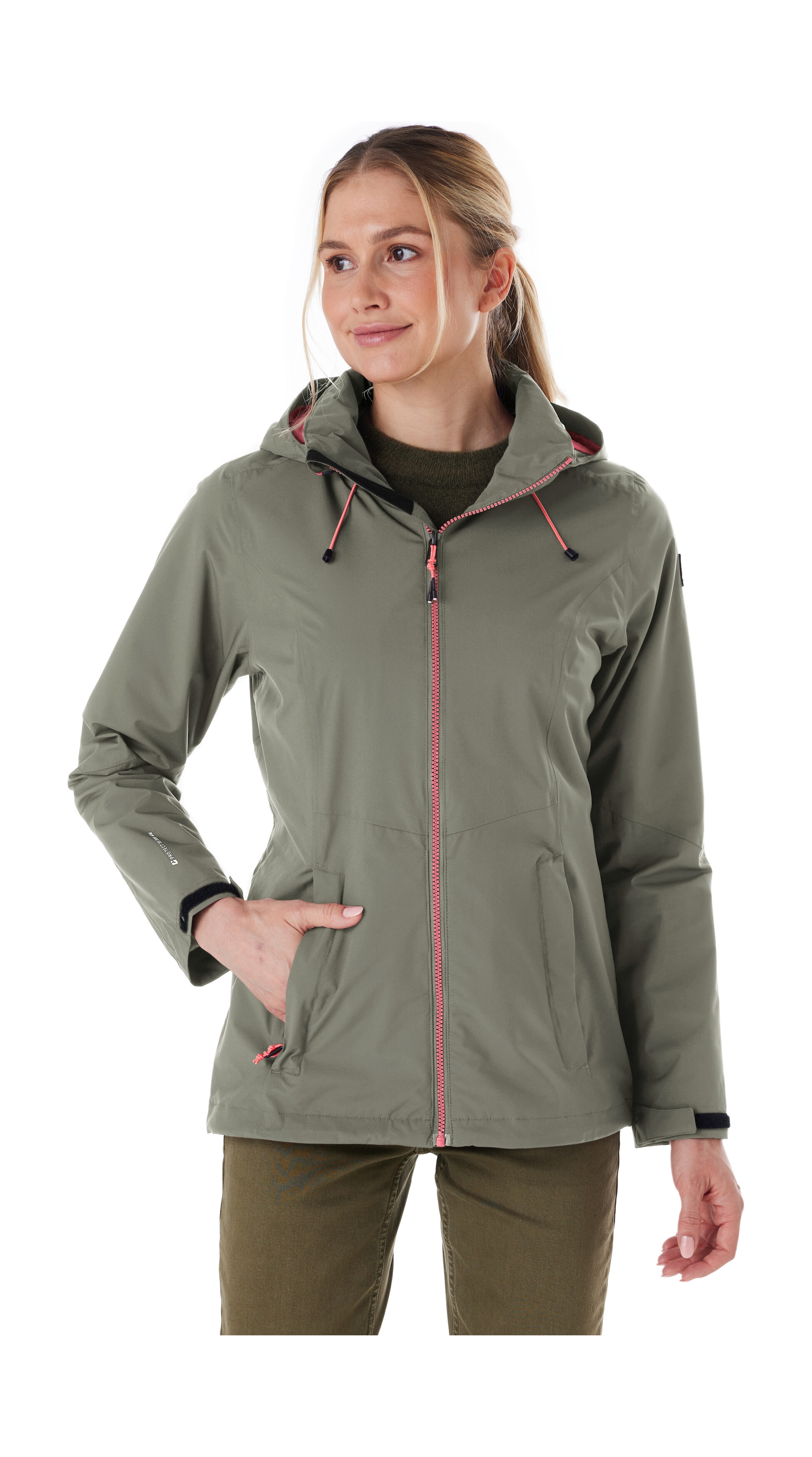 Killtec Outdoorjacke »Damen Regenjacke OOKS 1« Leichte, wasser- und winddichte Jacke, atmungsaktiv, abnehmbare Kapuze