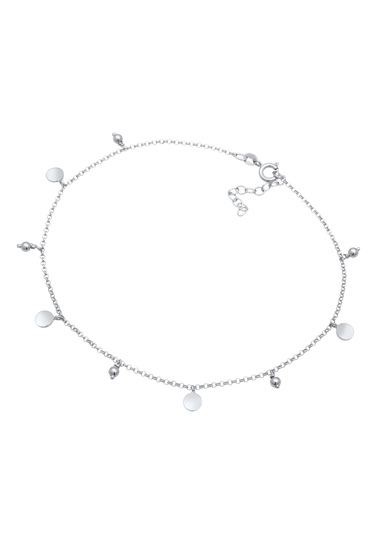 Elli Fußkette »Fußschmuck Plättchen Kugel Boho Style 925 Silber«