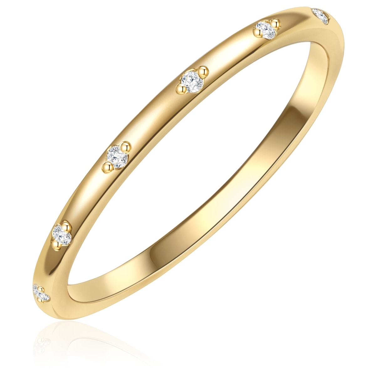 Glanzstücke München Fingerring »GSM1310« Ring Sterling Silber gelbgold Zirkonia weiß