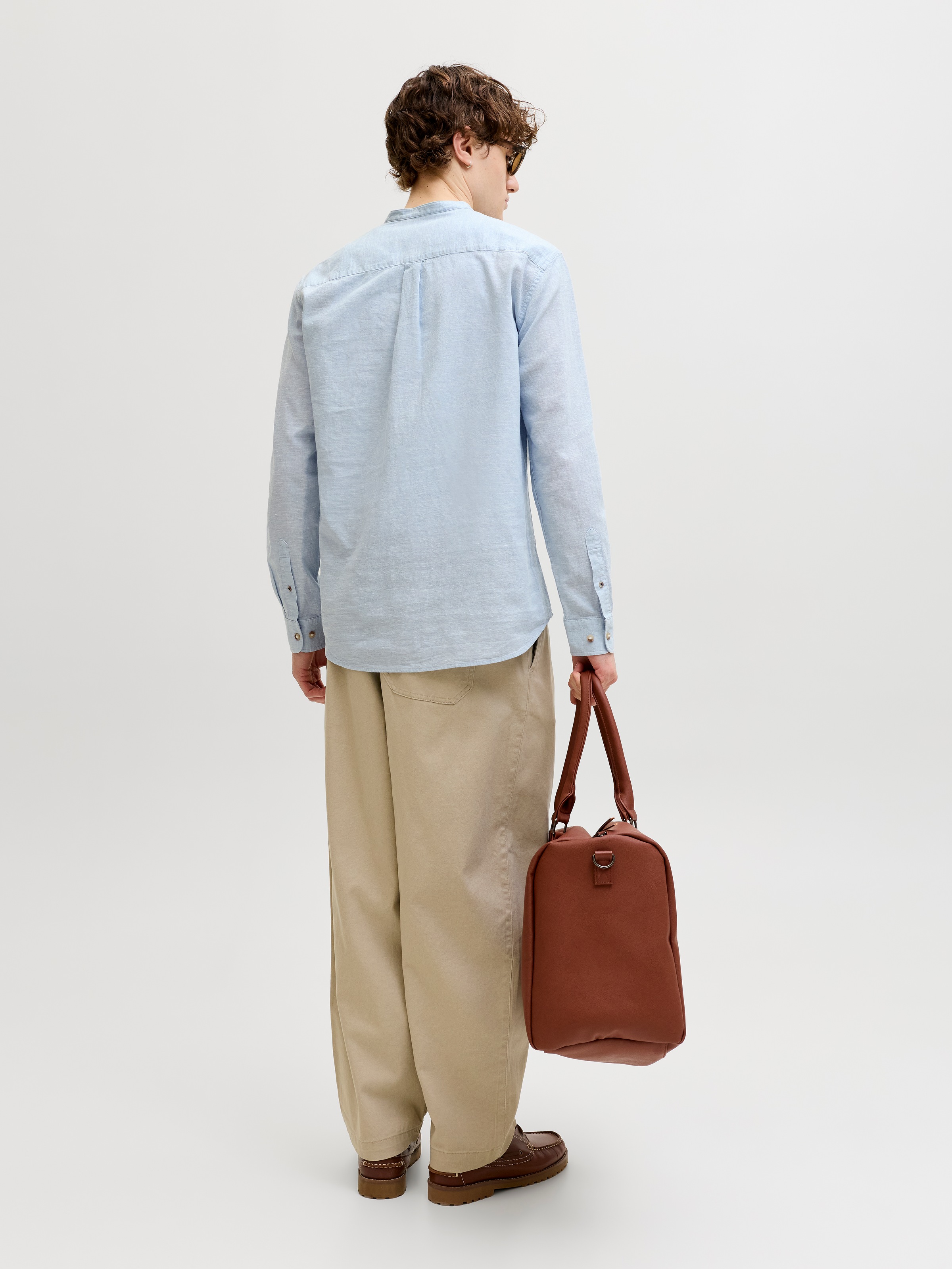 Jack & Jones Langarmhemd »JJESUMMER LINEN BLEND BAND SHIRT L/S SN« Baumwollmischung, regular fit