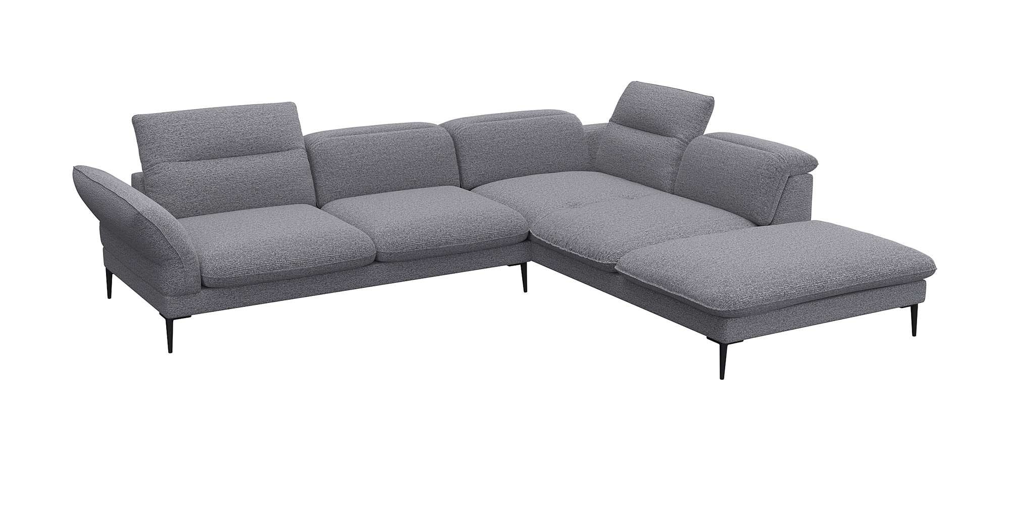FLEXLUX Ecksofa »Salino, Funktionssofa mit Ottomane, Relaxsofa, Ecksofa« Sofa mit Arm- und Kopfteil-Verstellungen, Kaltschaum & Stahl-Wellen