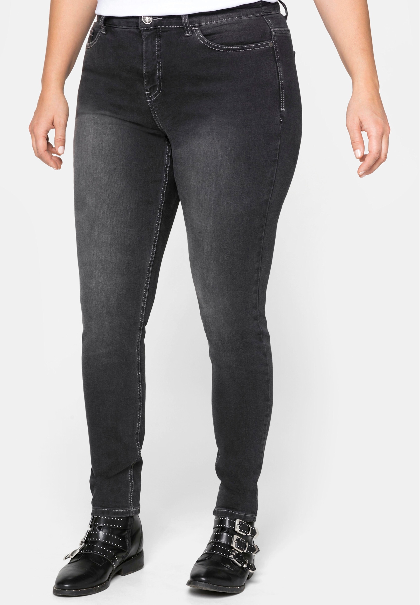 Sheego 5-Pocket-Jeans »Stretch-Jeans Skinny Jeans in 5-Pocket-Form« Super elastisches Power-Stretch-Material