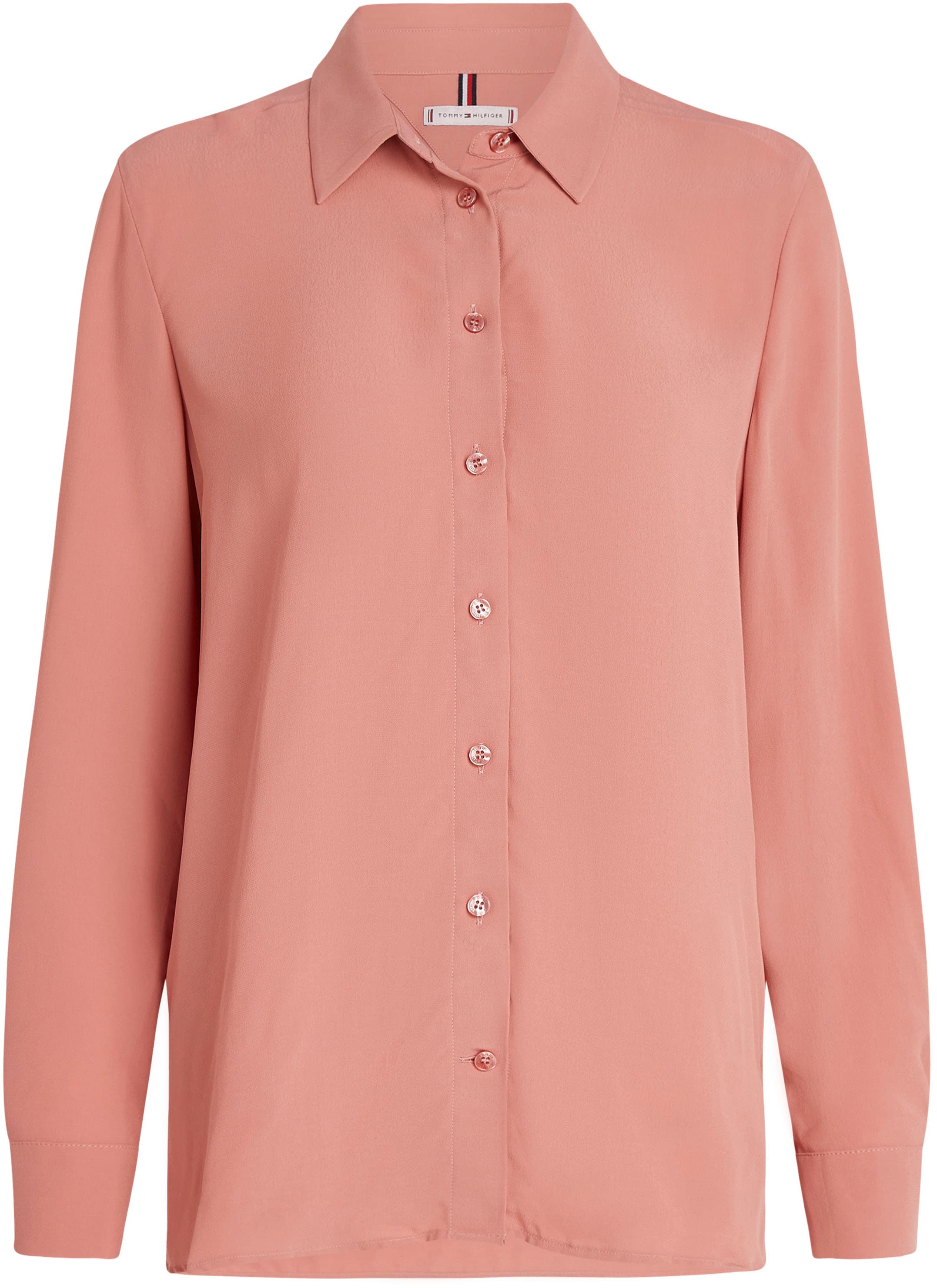 Tommy Hilfiger Hemdbluse »FLUID VIS CREPE REGULAR SHIRT LS«, mit Seitenschlitzen