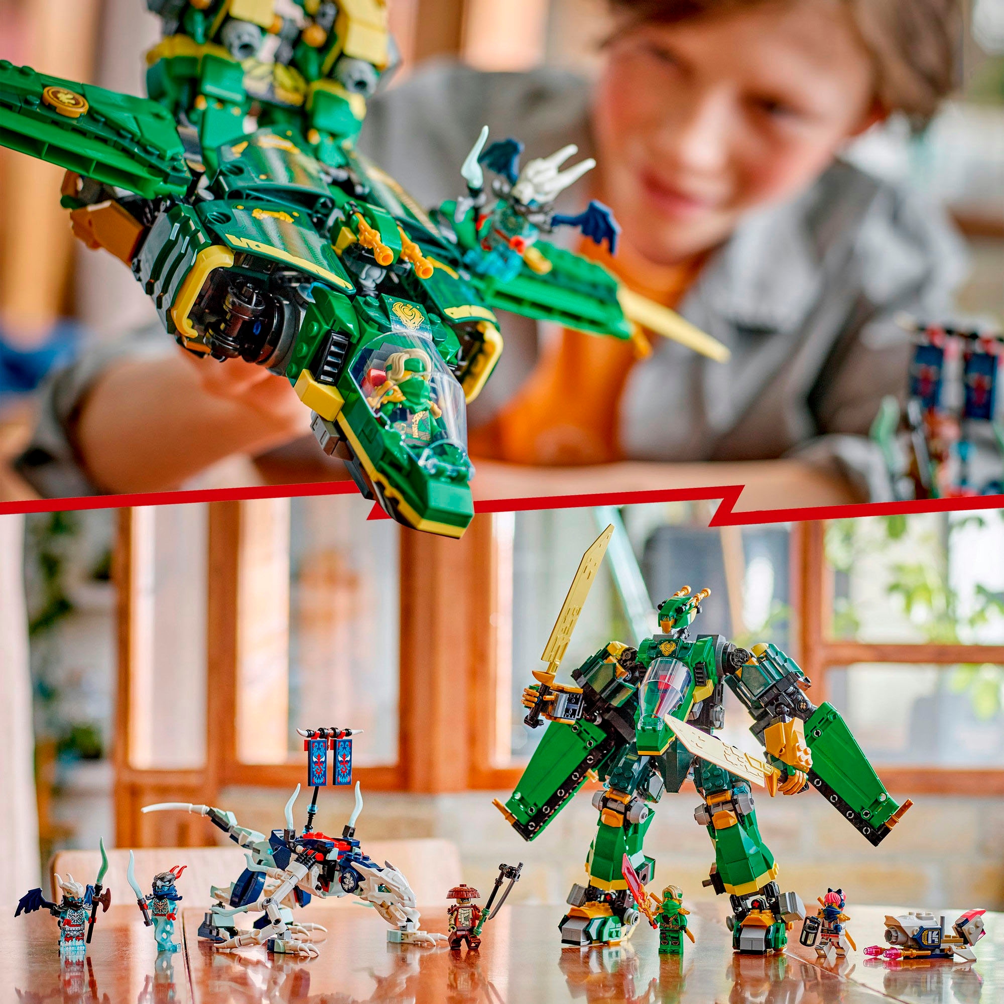 LEGO® Konstruktionsspielsteine »Lloyds Jet-Mech (71845), LEGO Ninjago«, (1112 St.), Made in Europe