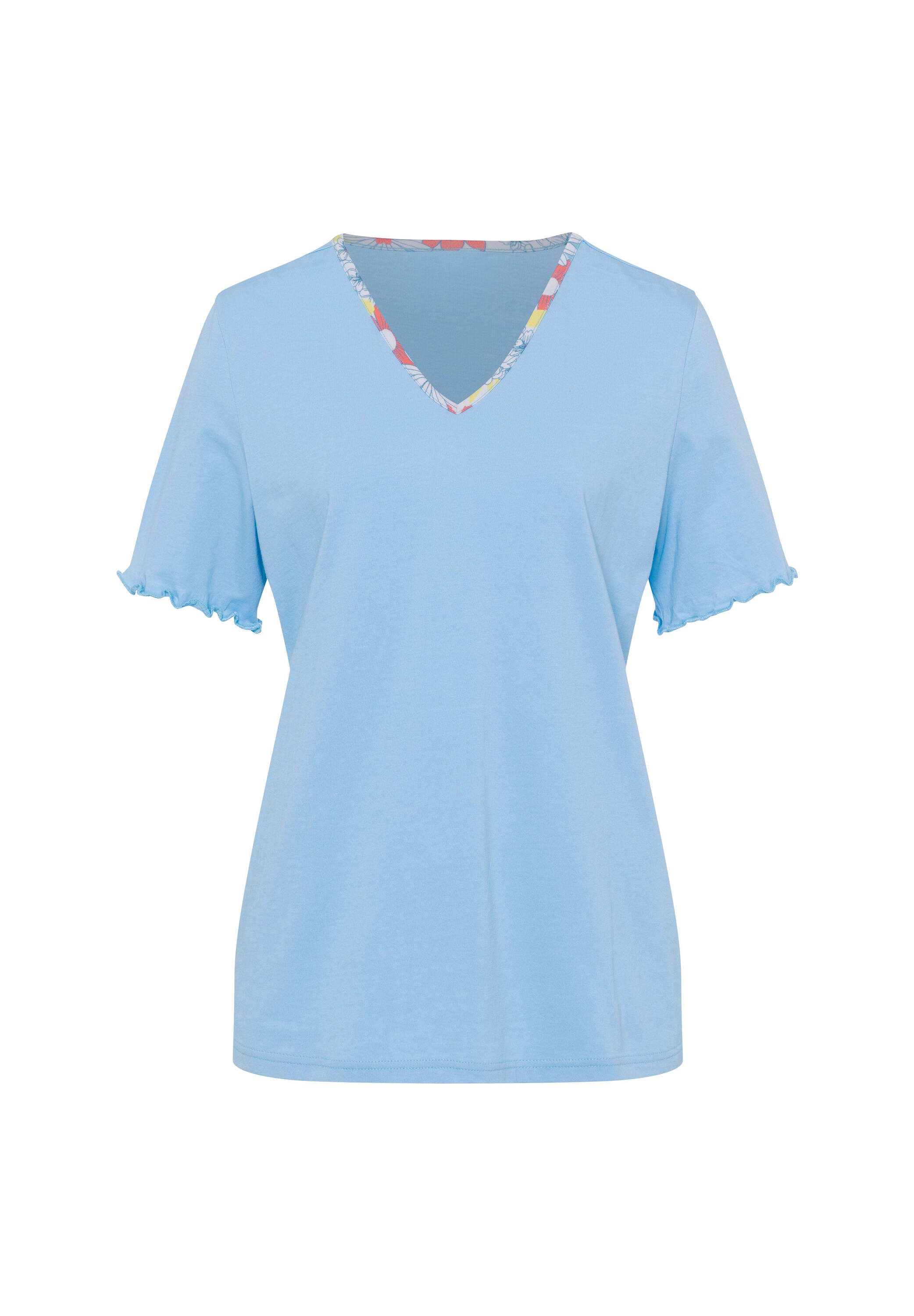 Sieh an! Capri-Pyjama »Capri-Schlafanzug Capri-Schlafanzug mit V-Ausschnitt, floral bedruckt« 1 Stk.
