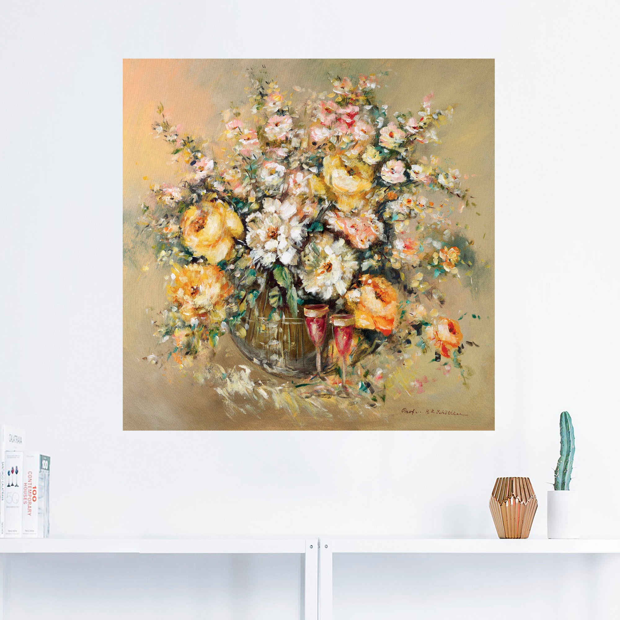 Artland Wandbild »Blumen und Spirituosen«, Blumen, (1 St.), als Leinwandbild, Poster, Wandaufkleber in verschied. Größen