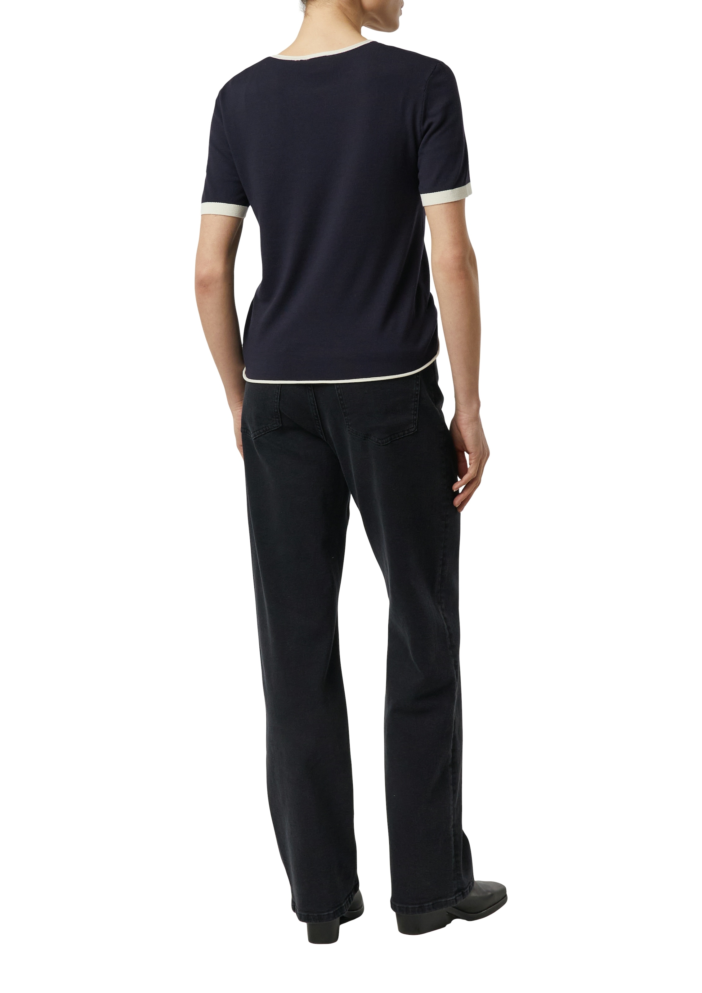 Comma Strickpullover halbarm, mit farblich angesetzten Abschlüssen