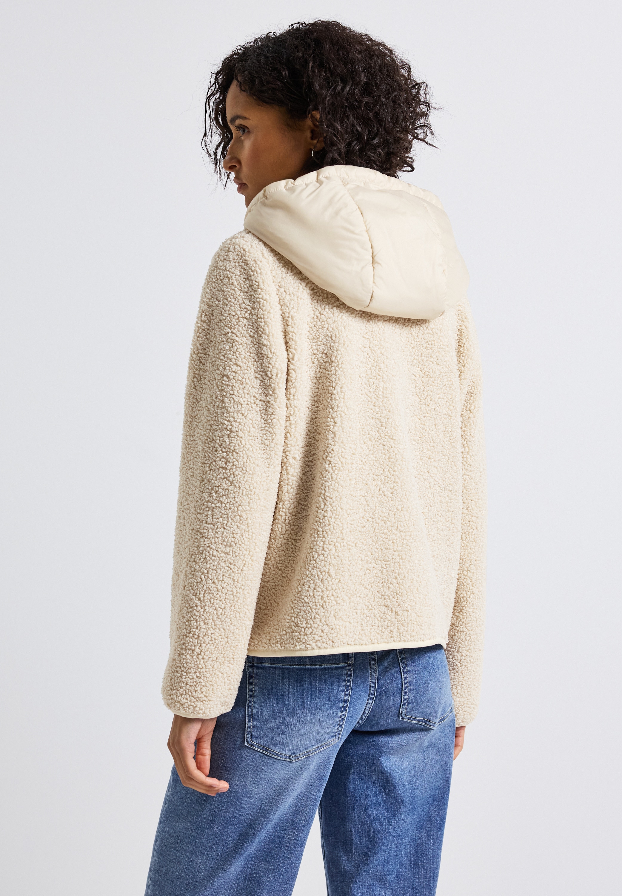STREET ONE Plüschjacke, mit Kapuze, mit Kapuze