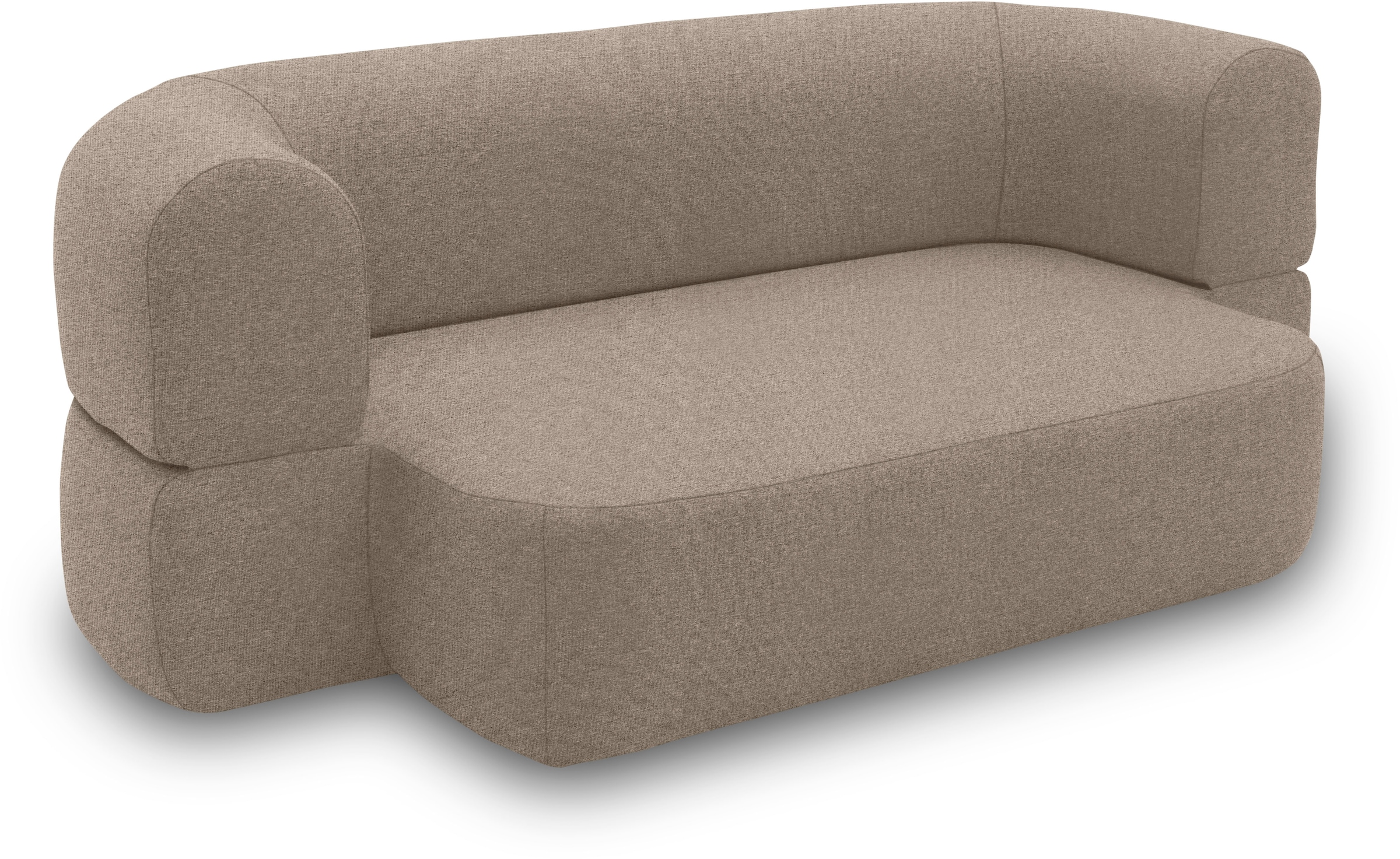 INOSIGN Schlafsofa »Denair oval Federkern, Bettsofa, organisches Design. Breite 208cm«, 2-Sitzer durch Klappen verwandeln in eine Liegefläche