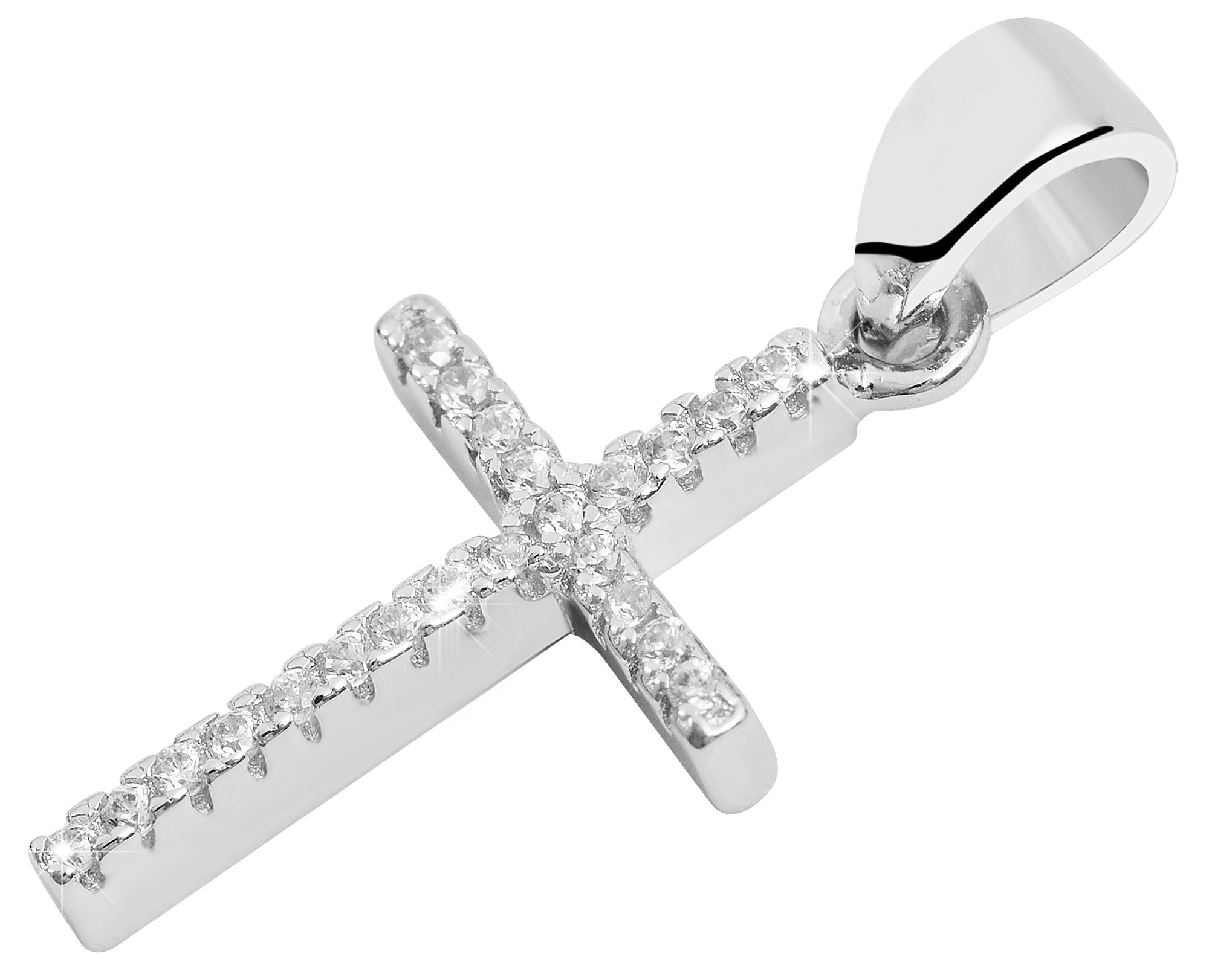 Adelia´s Kettenanhänger »Damen Anhänger ¿ Kreuz Gravuranhänger aus 925 Silber mit Zirkonia«