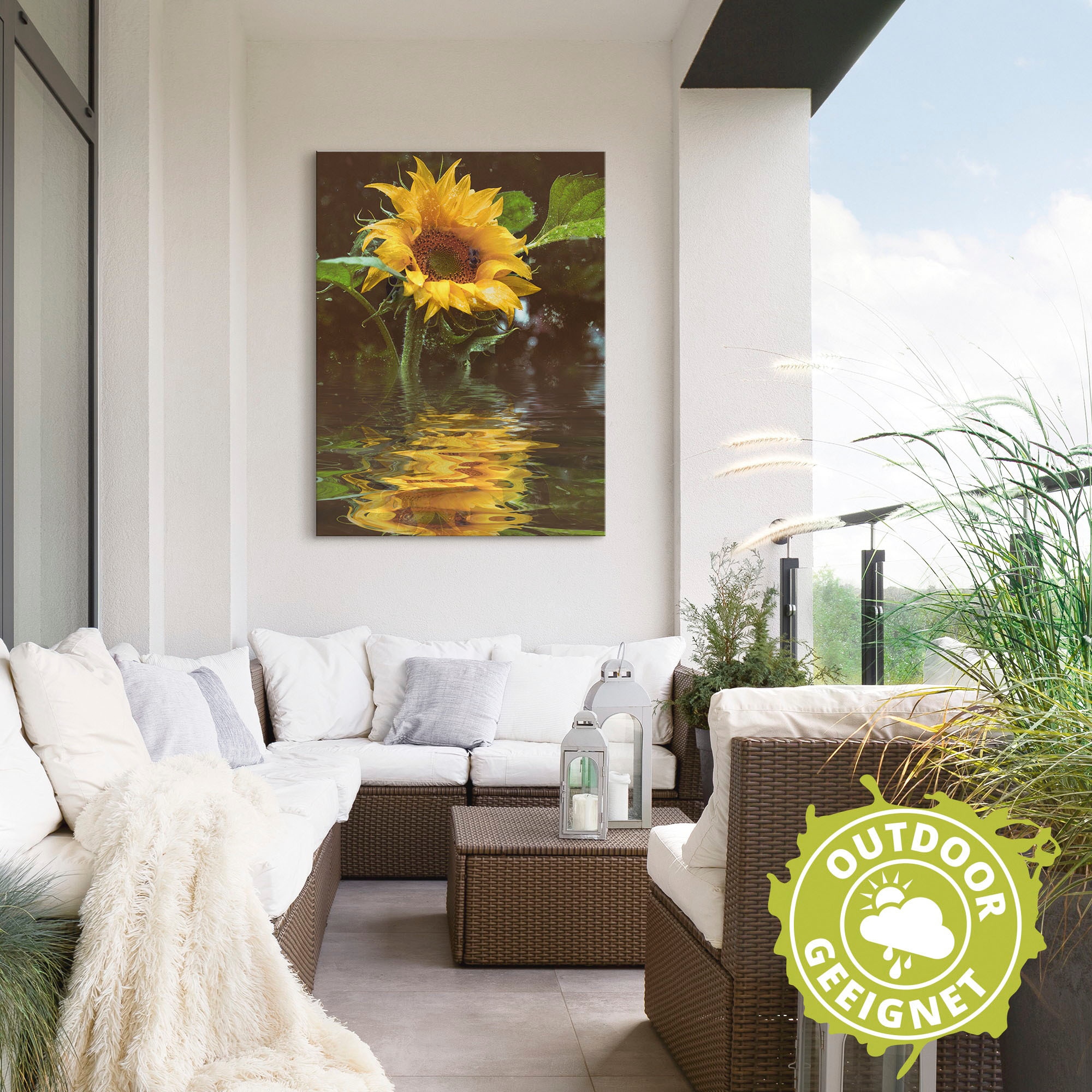 Artland Alu-Dibond-Druck »Sonnenblume« Blumen 1 Stk. tlg. für Innen- und Außenbereich geeignet, Outdoorbild