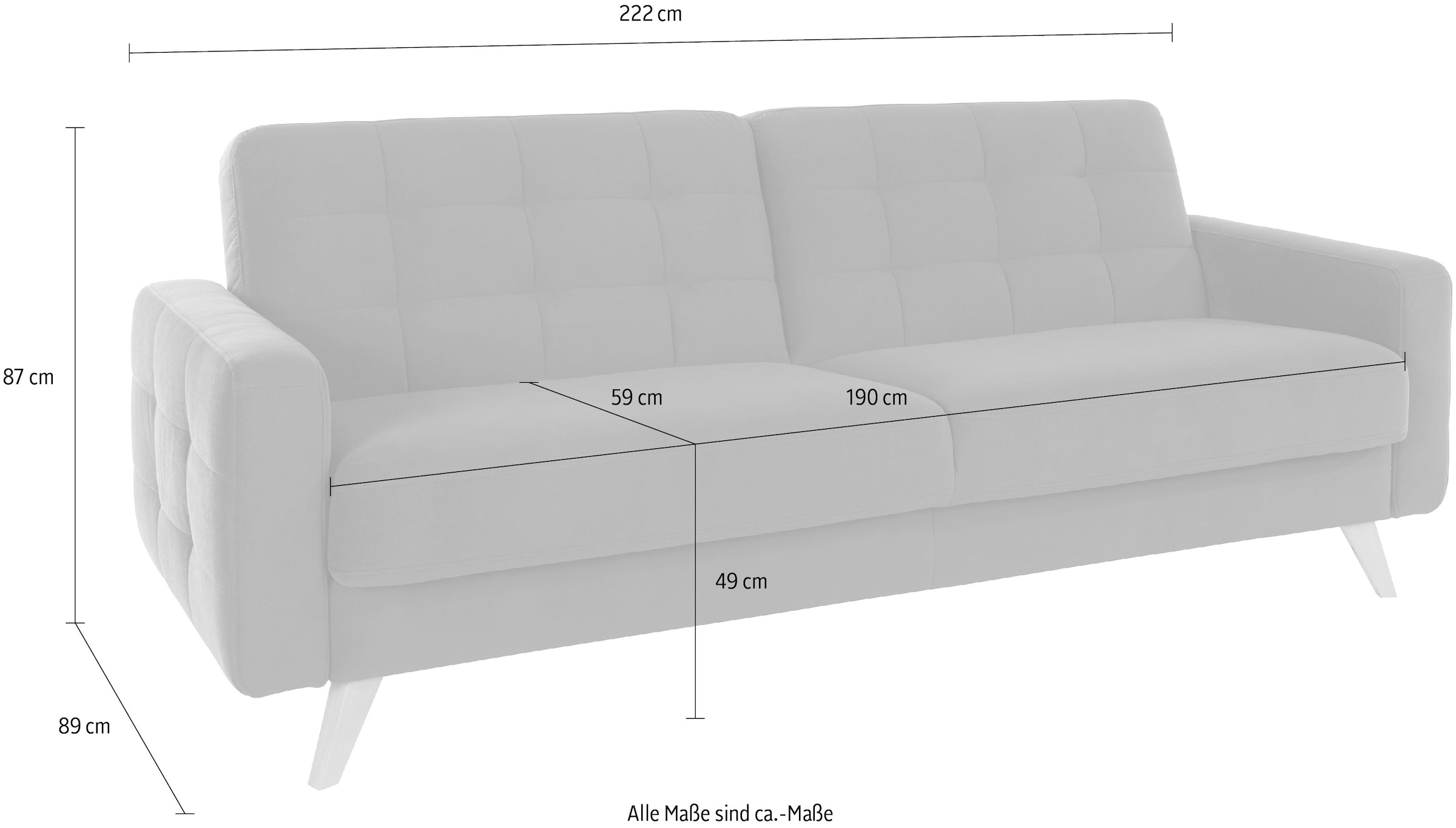 exxpo - sofa fashion 3-Sitzer »Nappa, kompakt und komfortabel, bequem, zeitloses Design, L-Form« tolle Detailverarbeitung