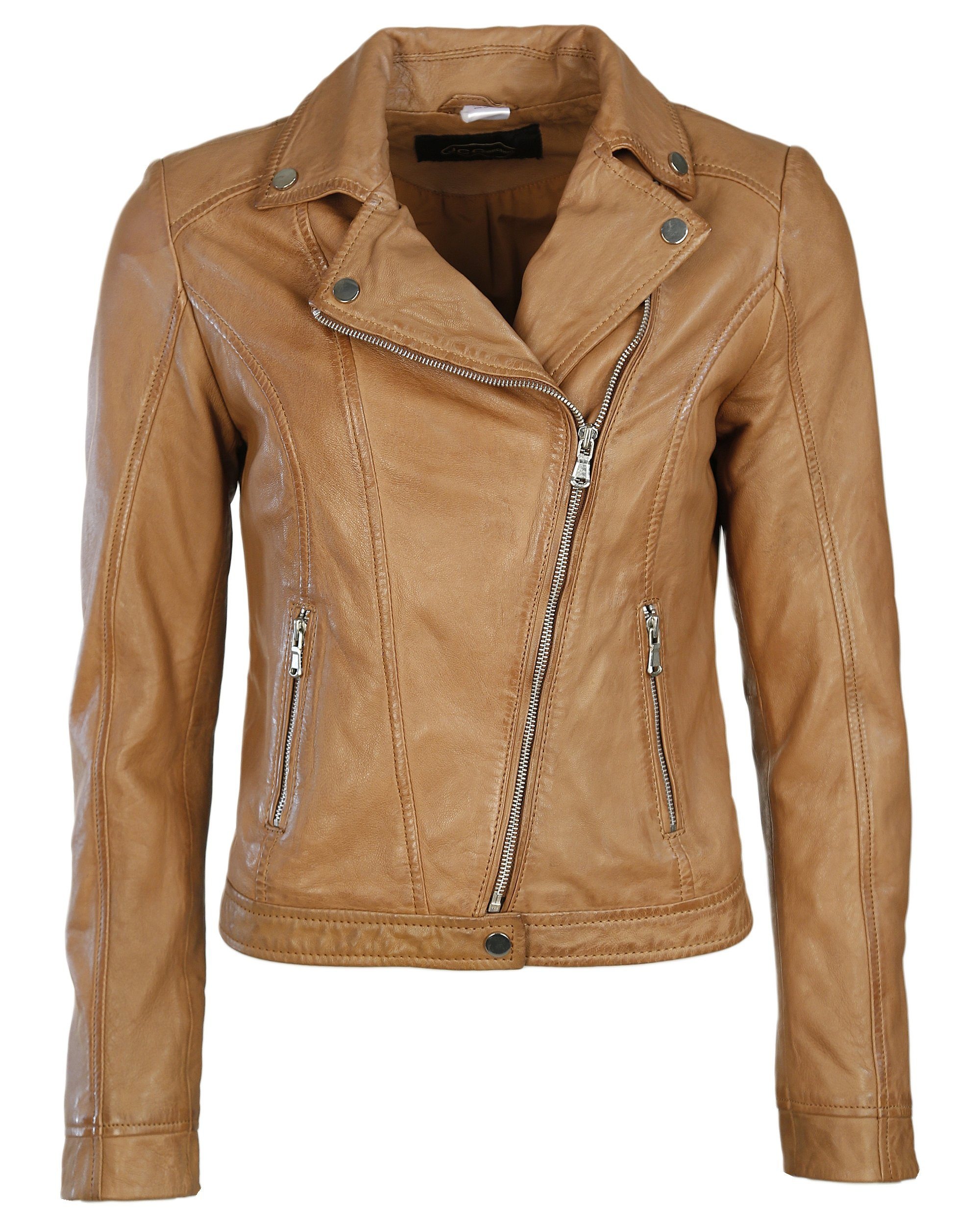JCC Outdoorjacke »8167«, Lederjacke im trendigem Bikerstil