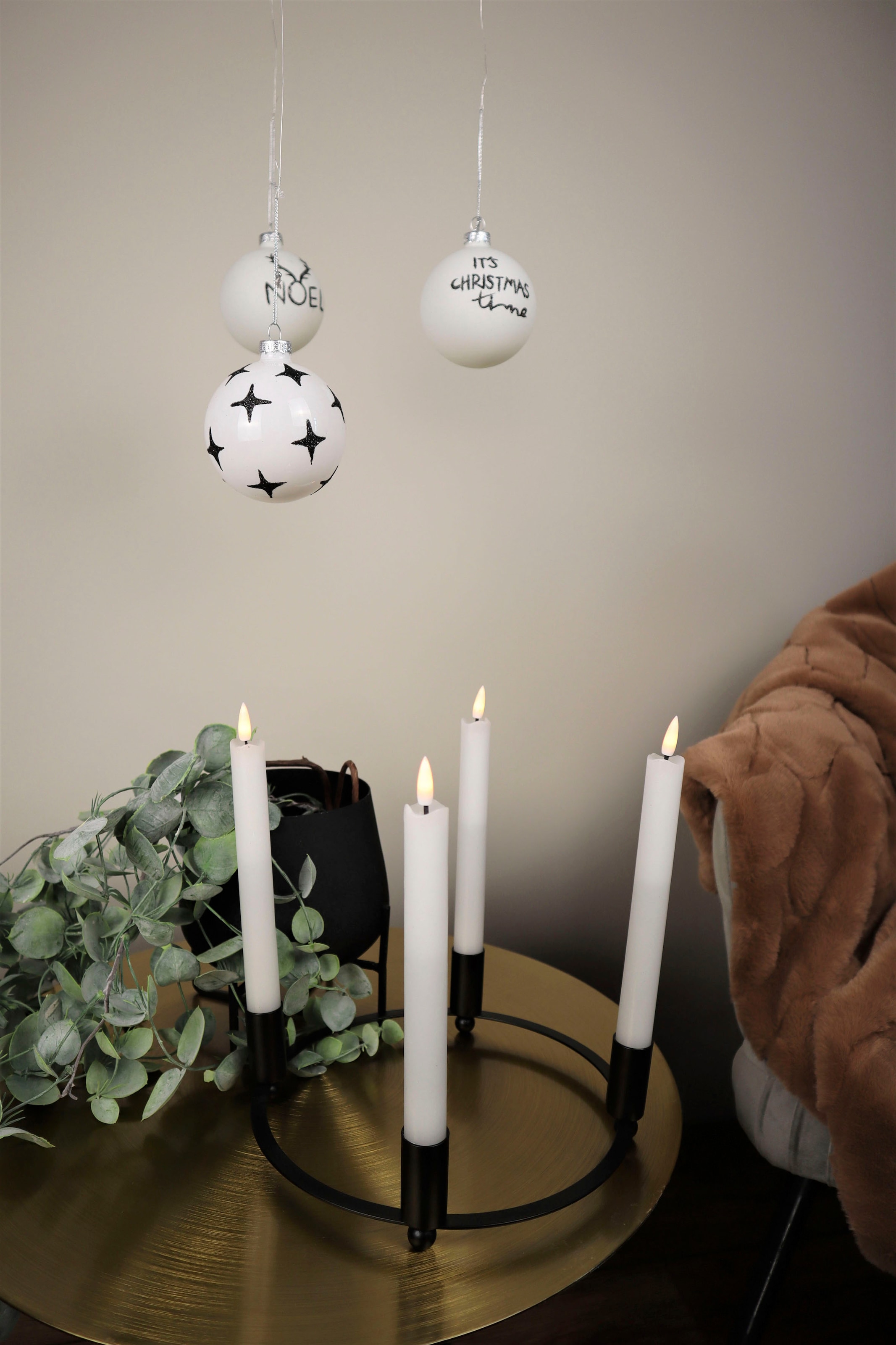 AM Design Adventsleuchter »Kerzenhalter aus Metall, für 4 Kerzen, Ø 24 cm«,  (1 St.), Weihnachtsdeko, Adventskranz, Stabkerzenhalter bei OTTO