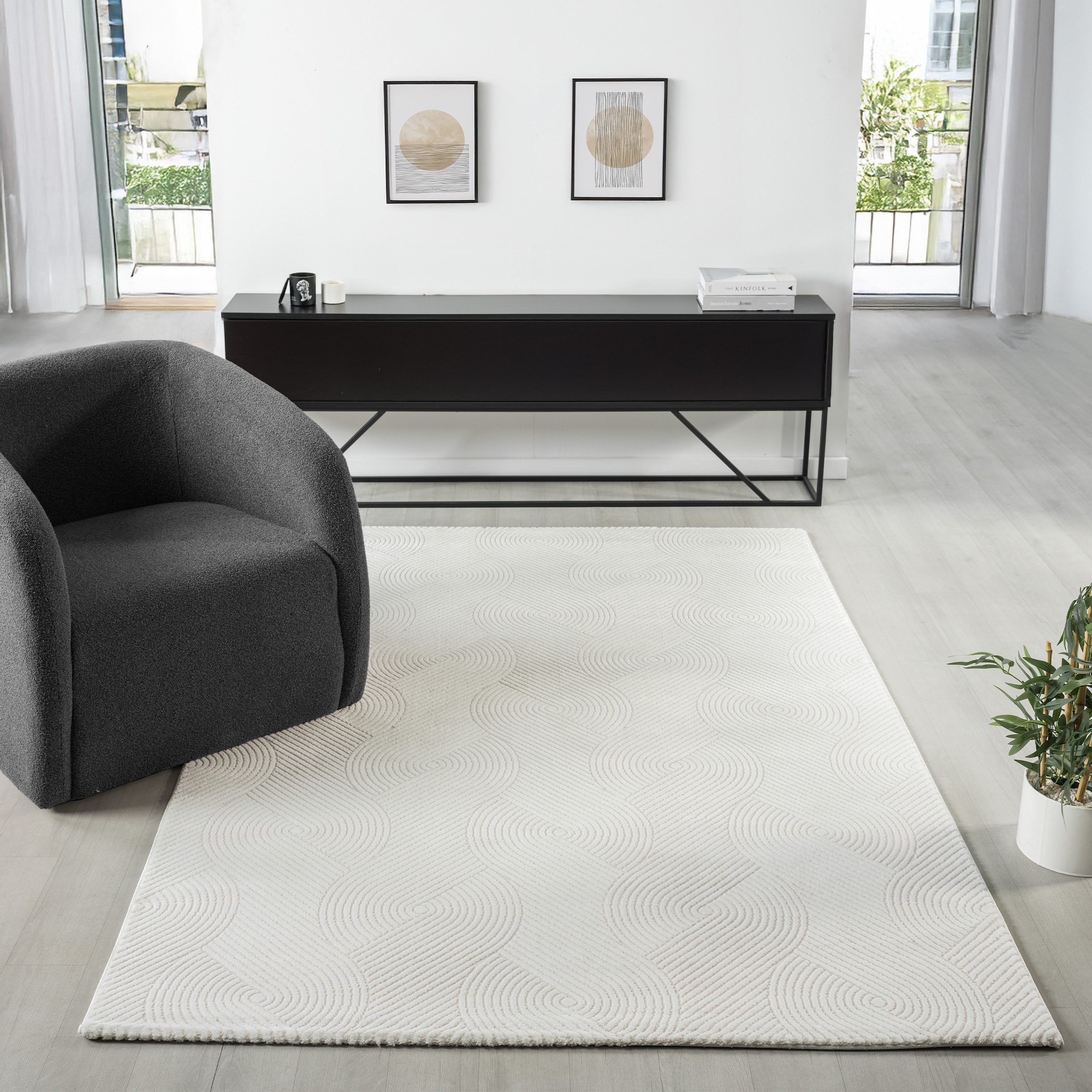 Sehrazat Teppich »Nora 5800 , auch als Läufer« rechteckig 10 mm Höhe Kurzflor, grafisches Hoch Tief  Muster, Wohnzimmer