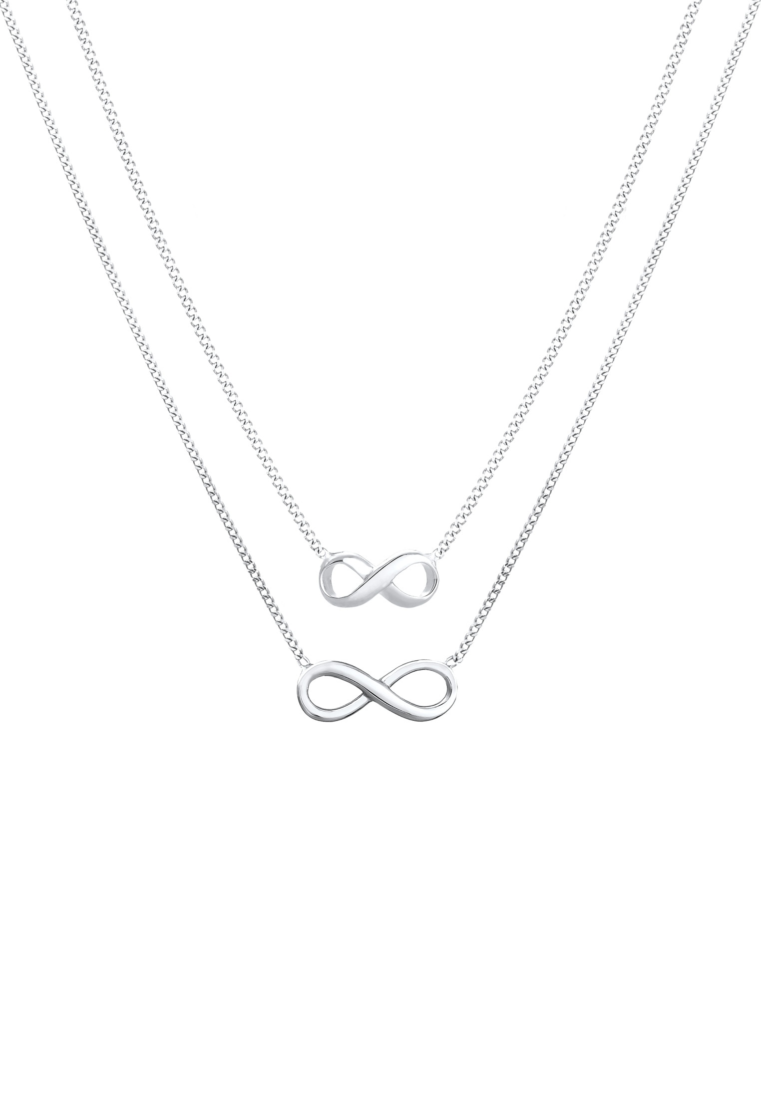 Elli Ketten-Set »Halskette Infinity Unendlichkeit Symbol 2er Set 925 Silber«