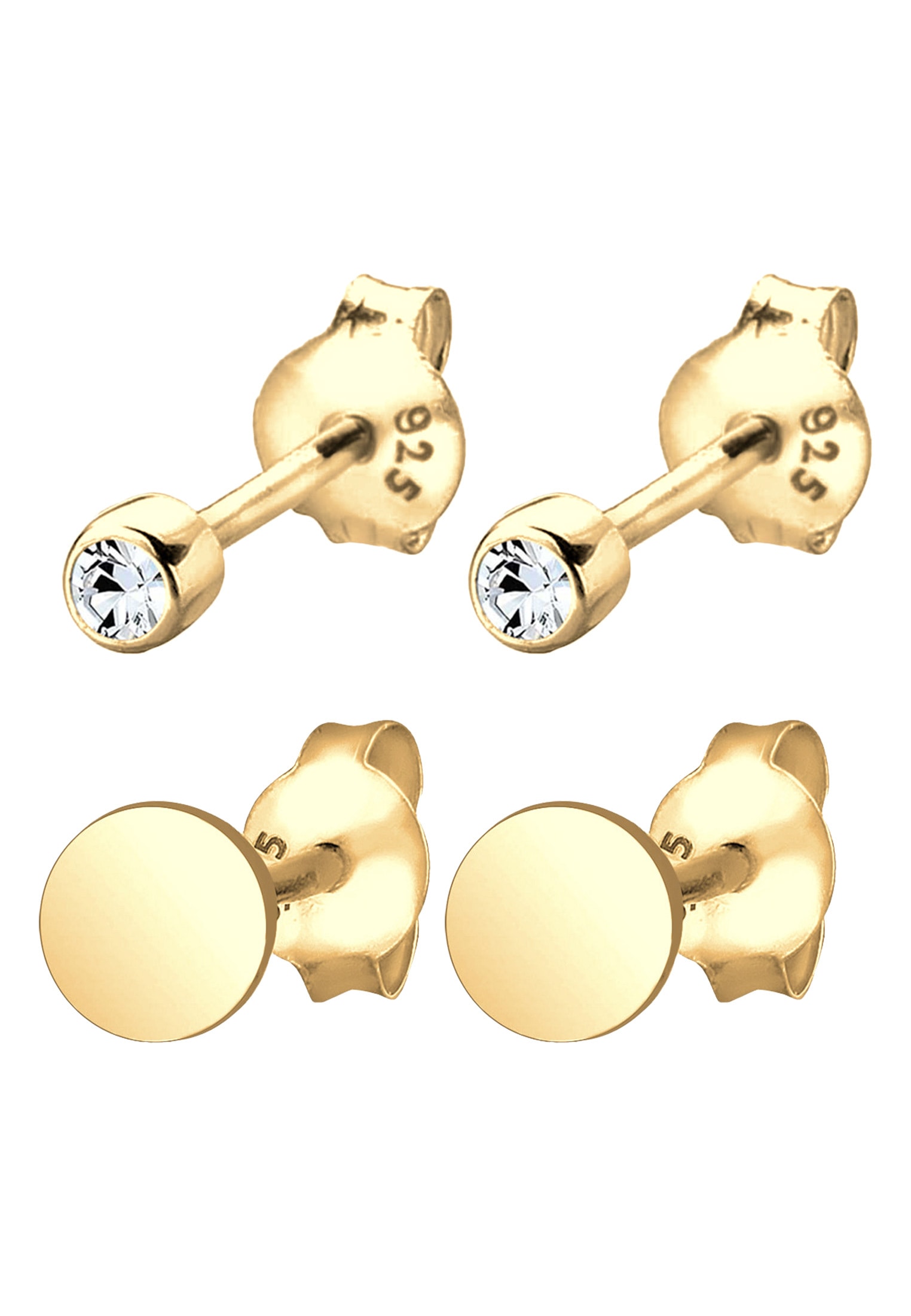 Elli Ohrstecker-Set »Ohrringe Plättchen Ohrstecker Set 925 Silber, mit Kristallen von Swarovski®«