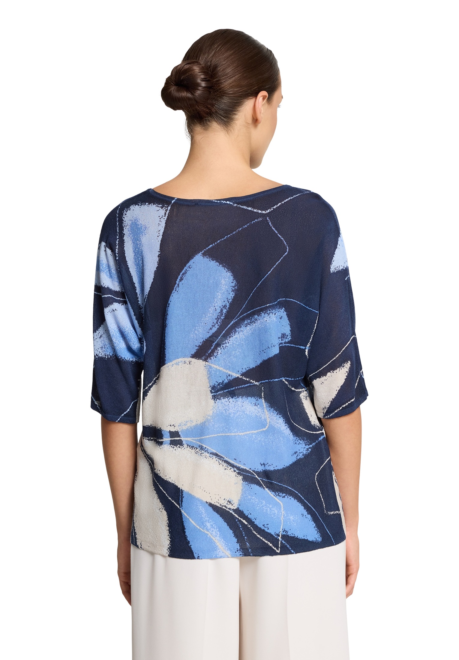 Betty&Co Rundhalspullover »Feinstrickpullover mit Print«