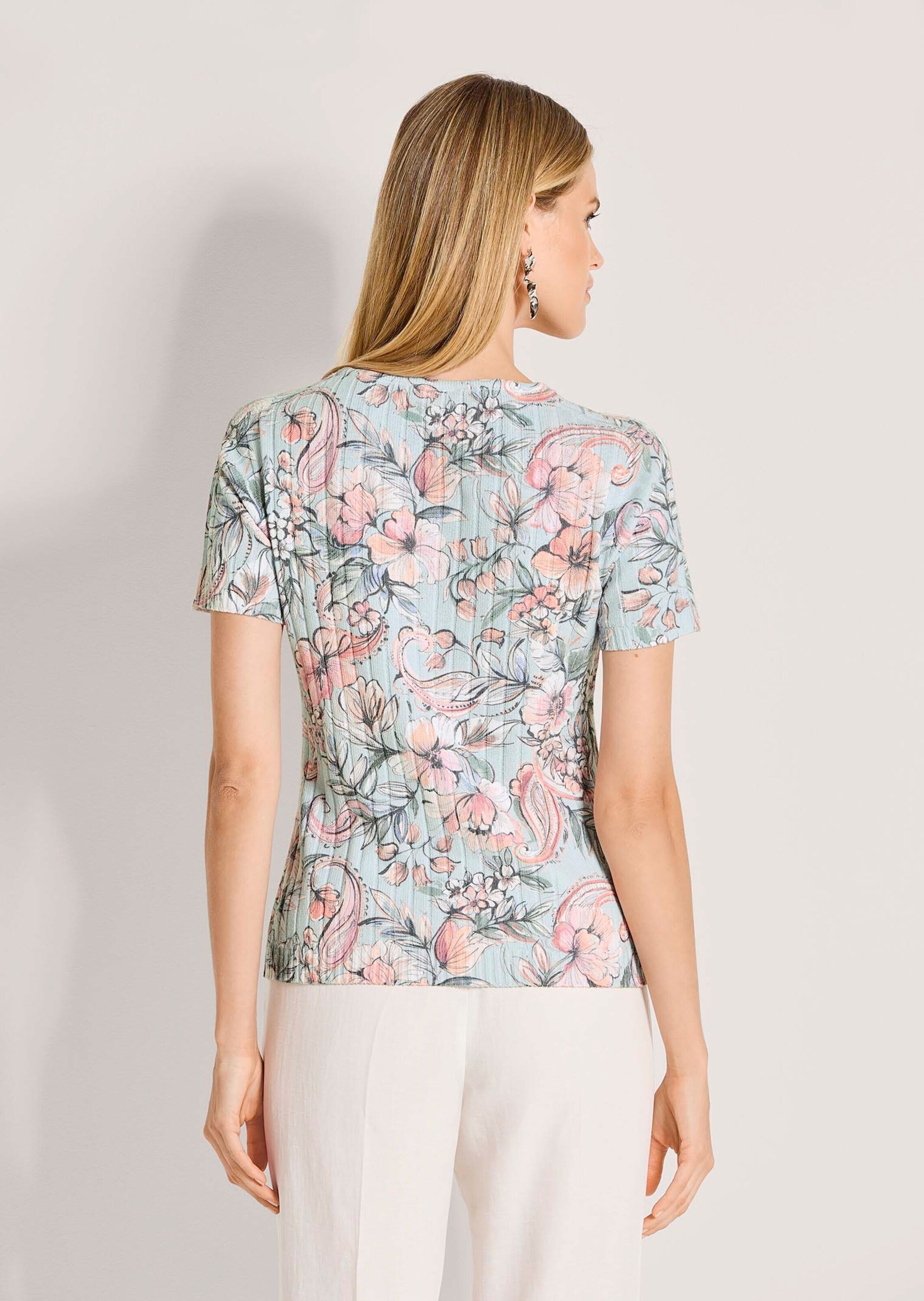 MADELEINE Longpullover »Strickshirt Sommerpullover mit floralem Print« Allover-Print