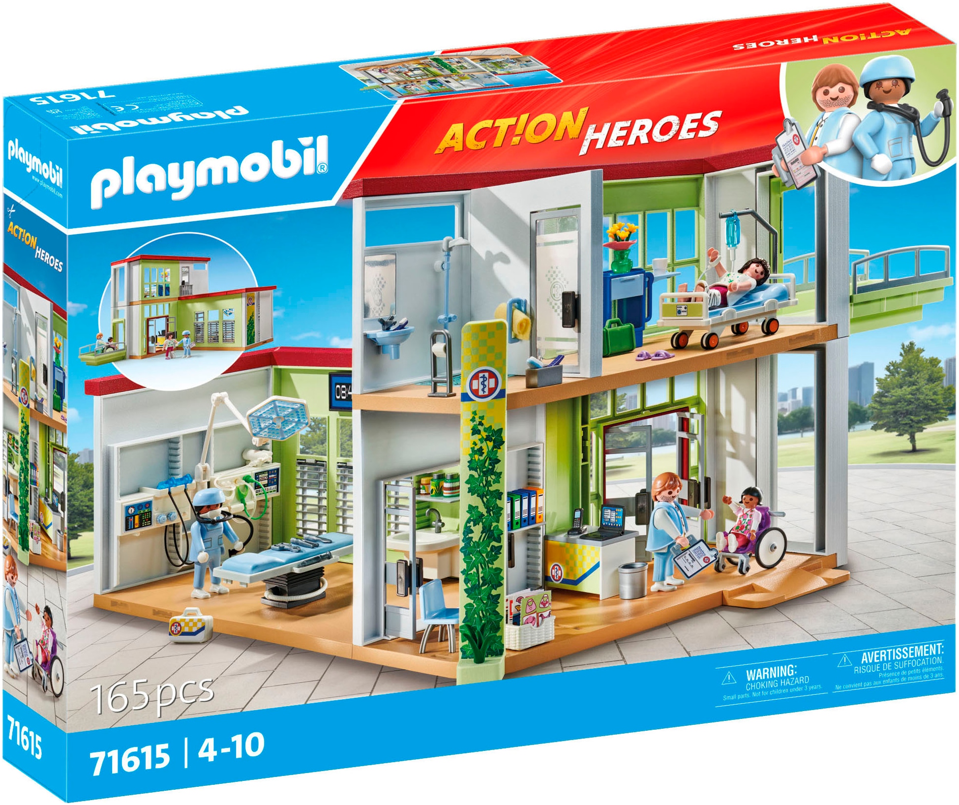 Playmobil Konstruktions-Spielset »Modernes Krankenhaus (71615), Action Heroes« Made in Europe in bunt