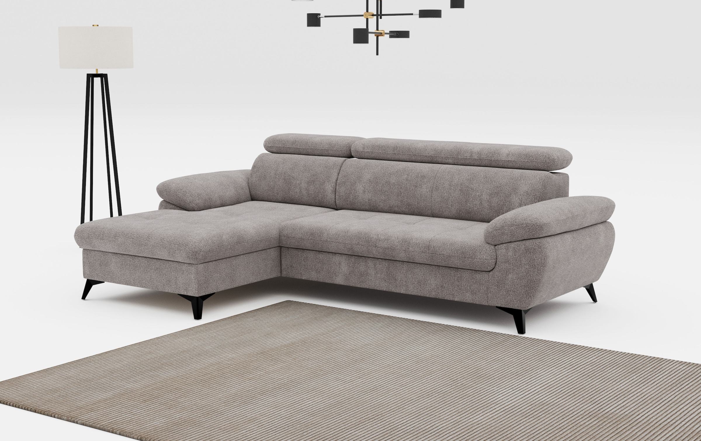 COTTA Ecksofa »Hudson L-Form«, mit Kopfteilverstellung, wahlweise mit Bettfunktion & Bettkasten