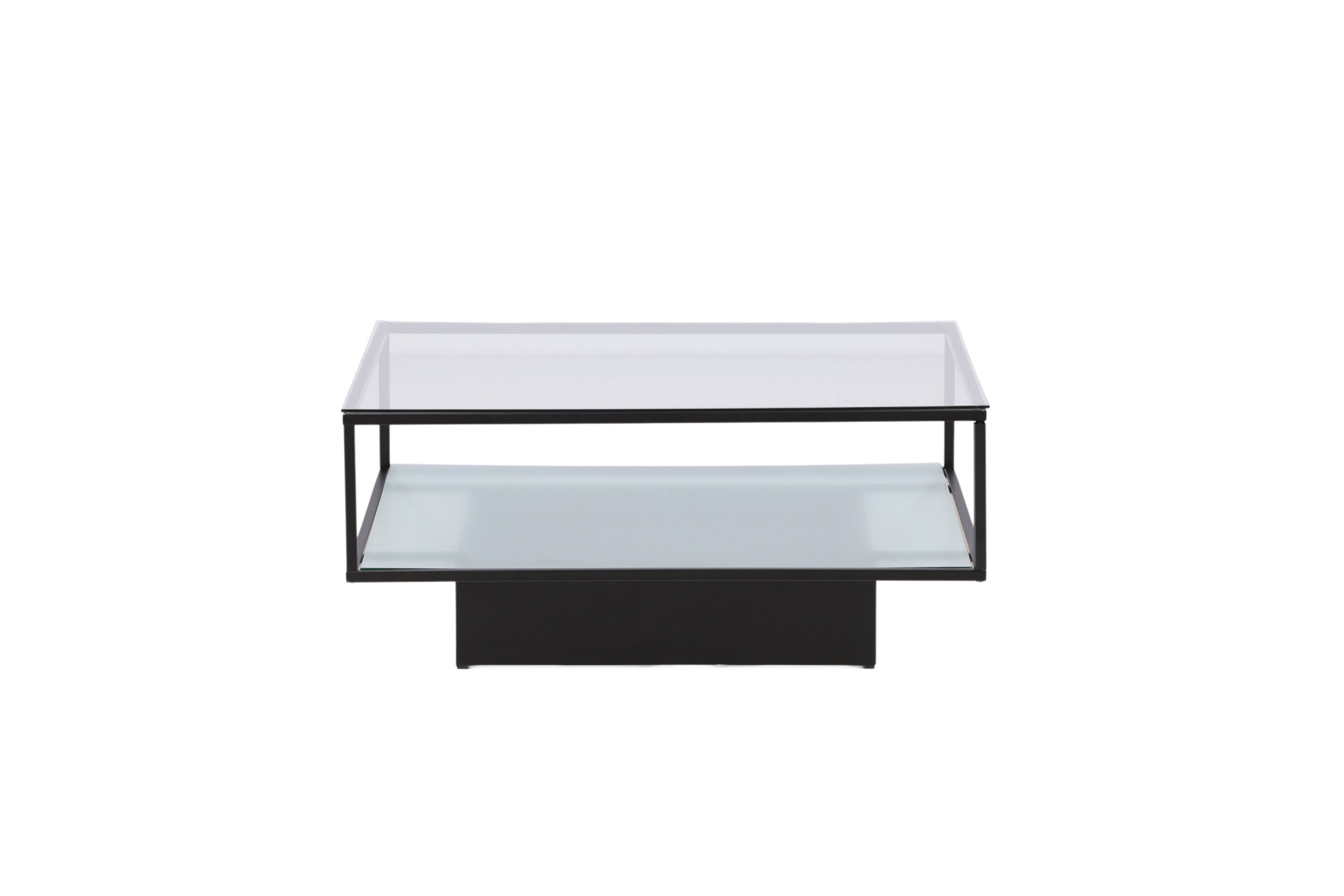 Venture Home Couchtisch »Maglehem, quadratischer Couchtisch mit Glasplatte, Schwarz, 90 × 90 cm« Sofatisch, Glas, Stahl, quadratisch, modern, urban