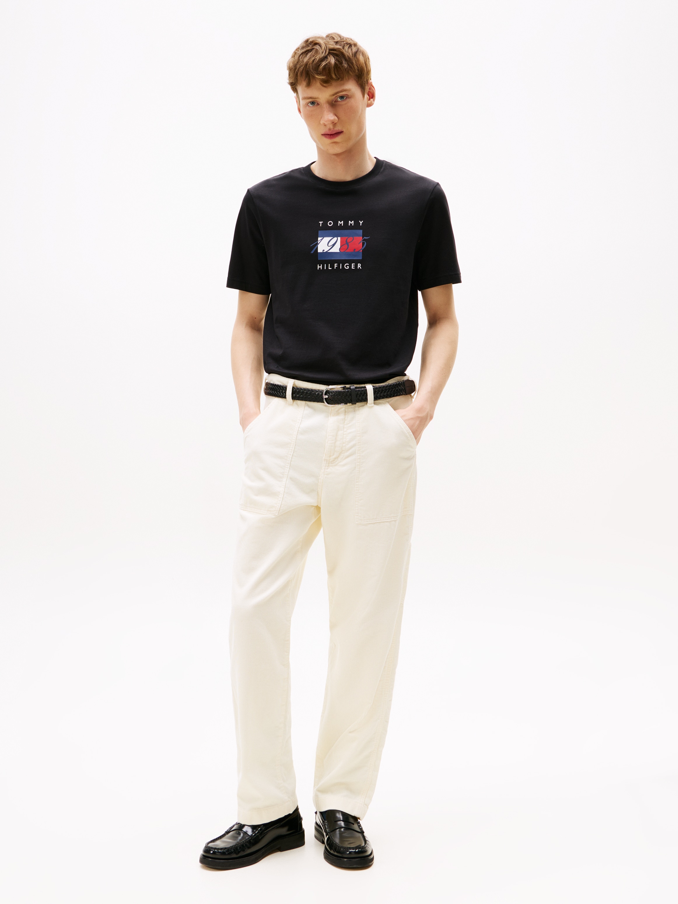 Tommy Hilfiger T-Shirt »LINEAR FLAG GRAPHIC«, Rundhals, regular fit, Jersey