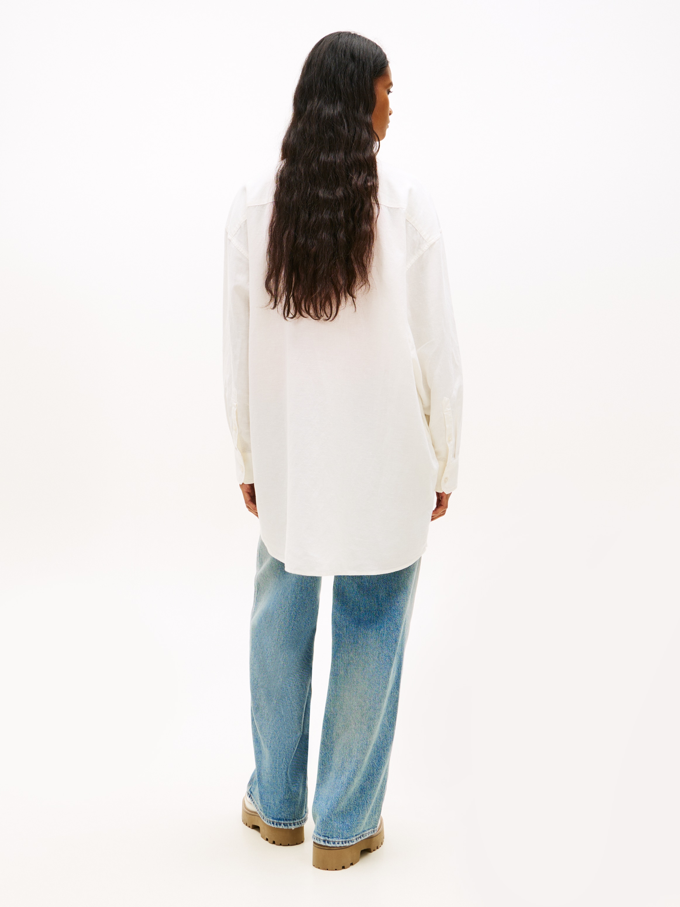 Tommy Jeans Hemdblusenkleid »TJW LINEN SHIRT DRESS EXT« Brusttasche | Eingrifftaschen Oversized, mit Knopfleiste