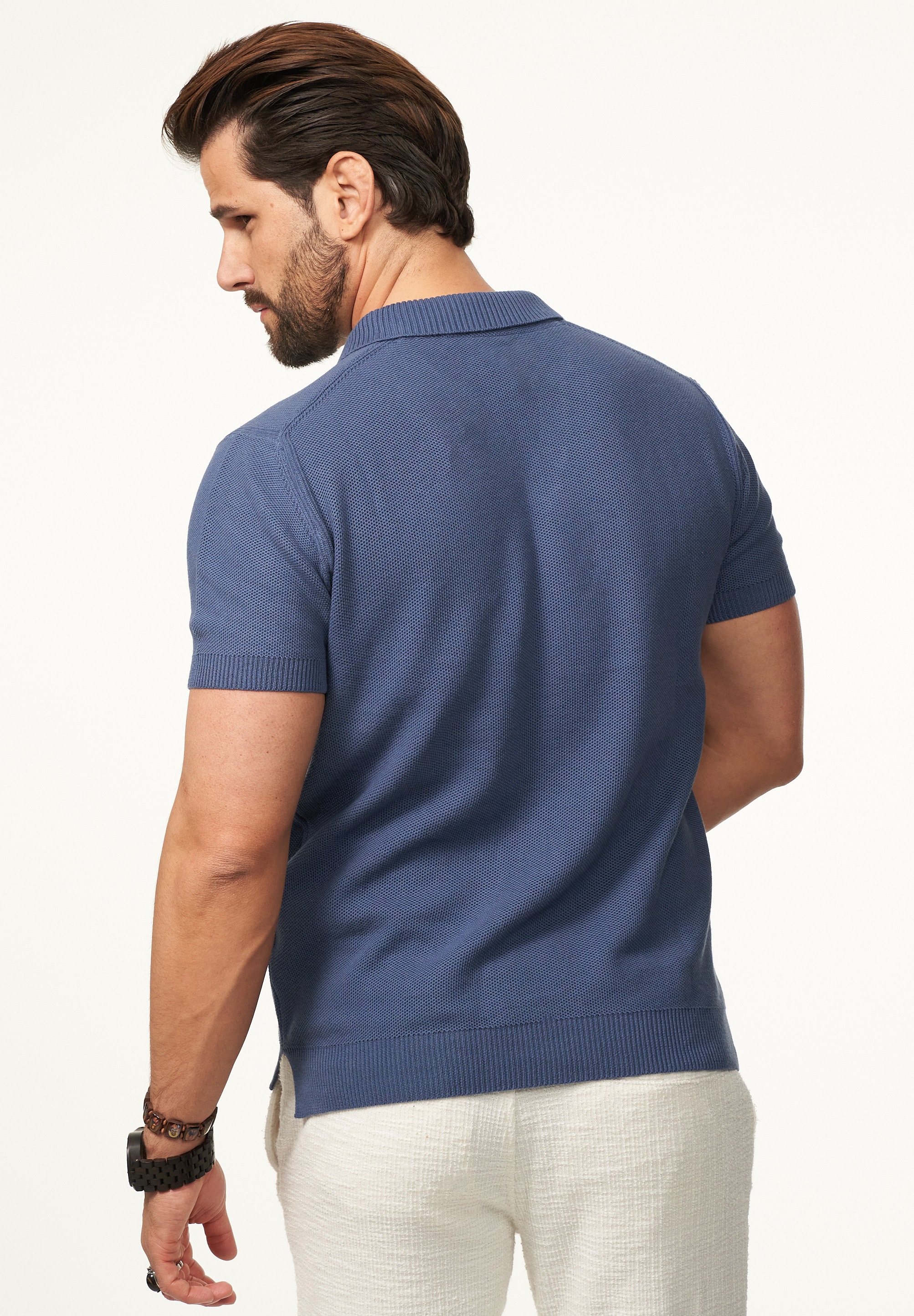 SOULSTAR Poloshirt »Kurzarm Strickpolo T-Shirt für Herren« Herren Kurzarm Strick Polo-Hemd T-Shirt