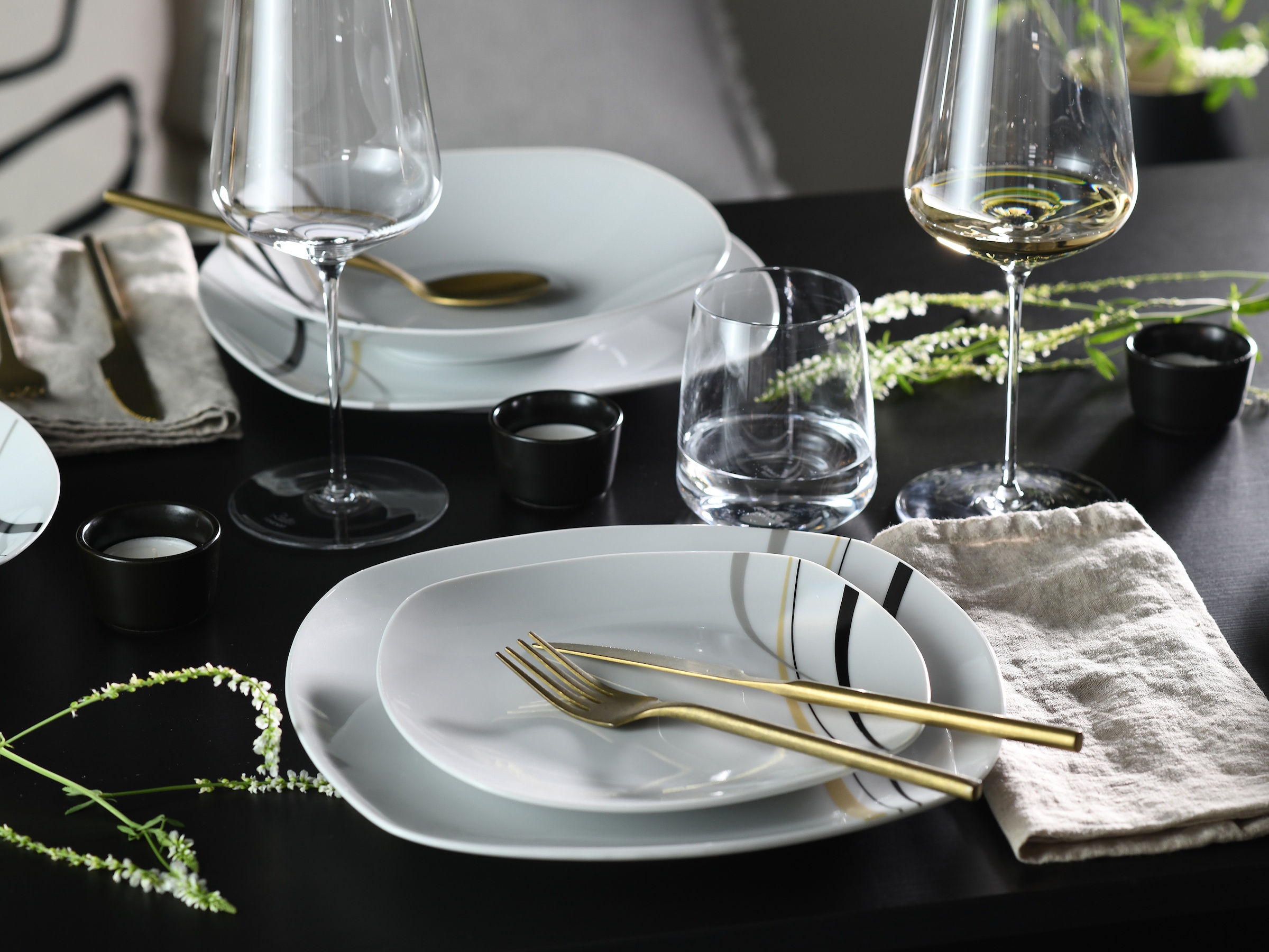 CreaTable Teller-Set »Square City Line, Tellerset 18-tlg« Moderner Urban Style