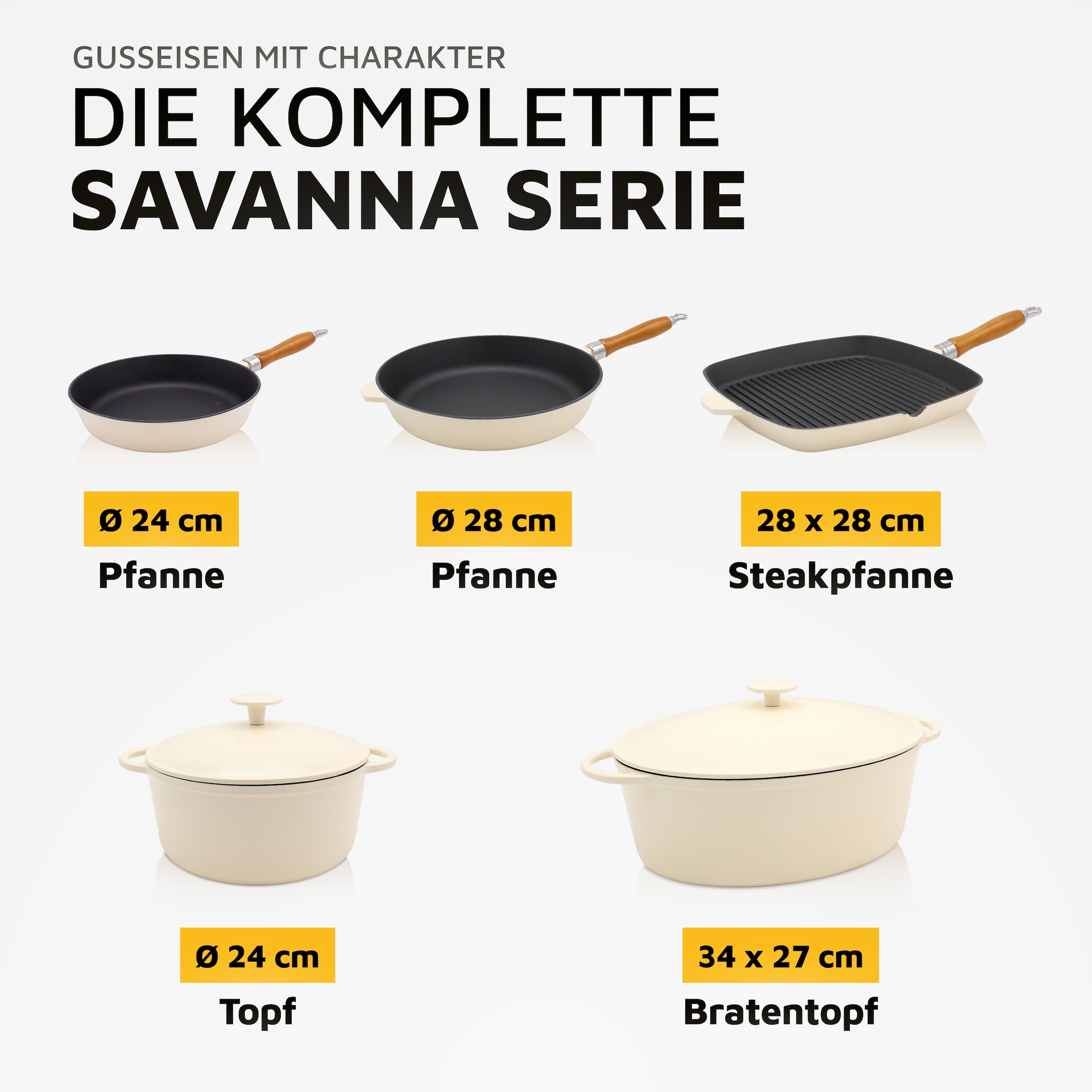 Krüger Bräter »Eisenguss Gansbräter mit Deckel SAVANNA, 34 x 27 x 12,5 cm« 1 Stk. tlg. Gusseisen