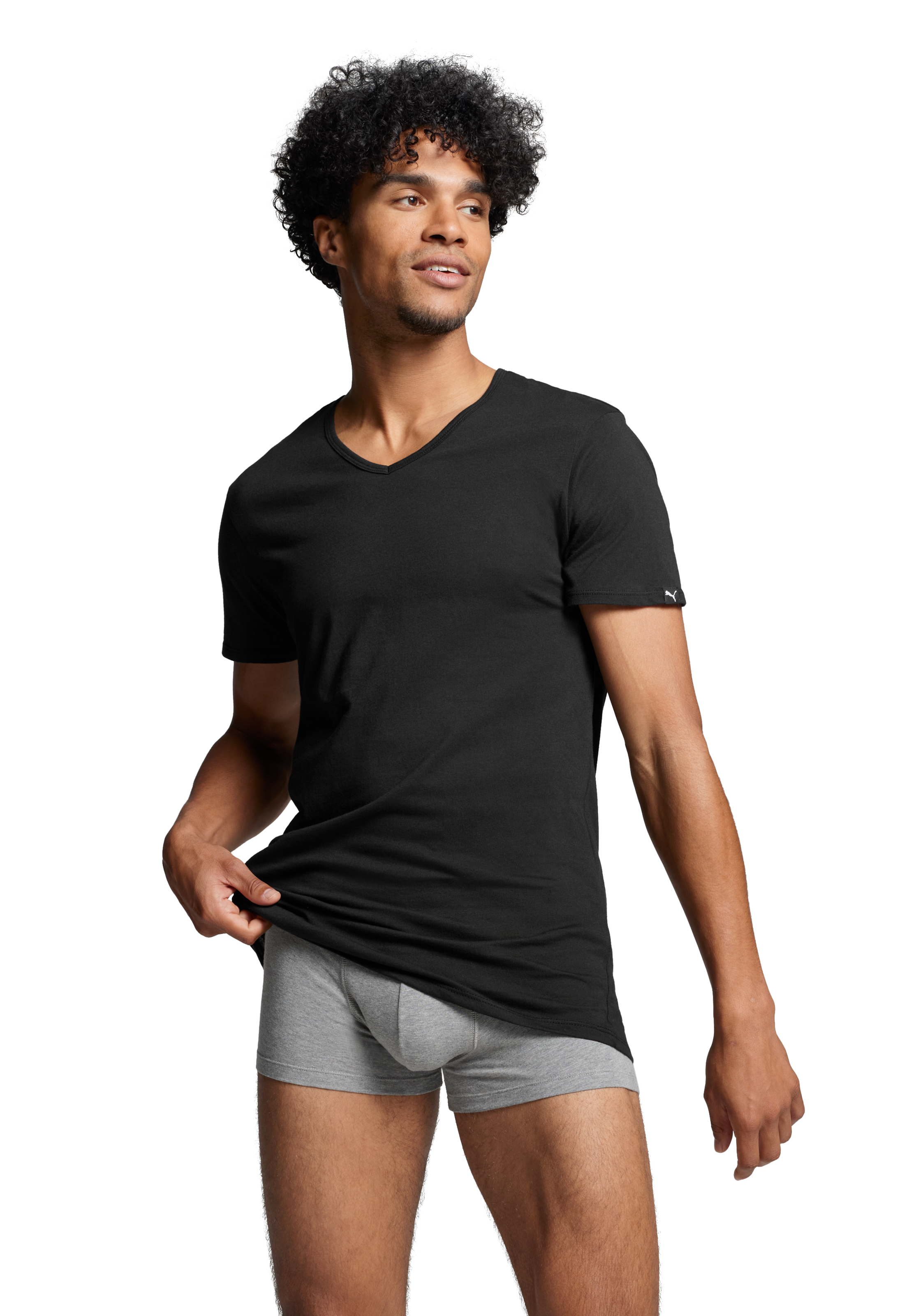 PUMA T-Shirt »PUMA BASIC 2P V-NECK TEE«, (2er Pack), mit Markenlabel